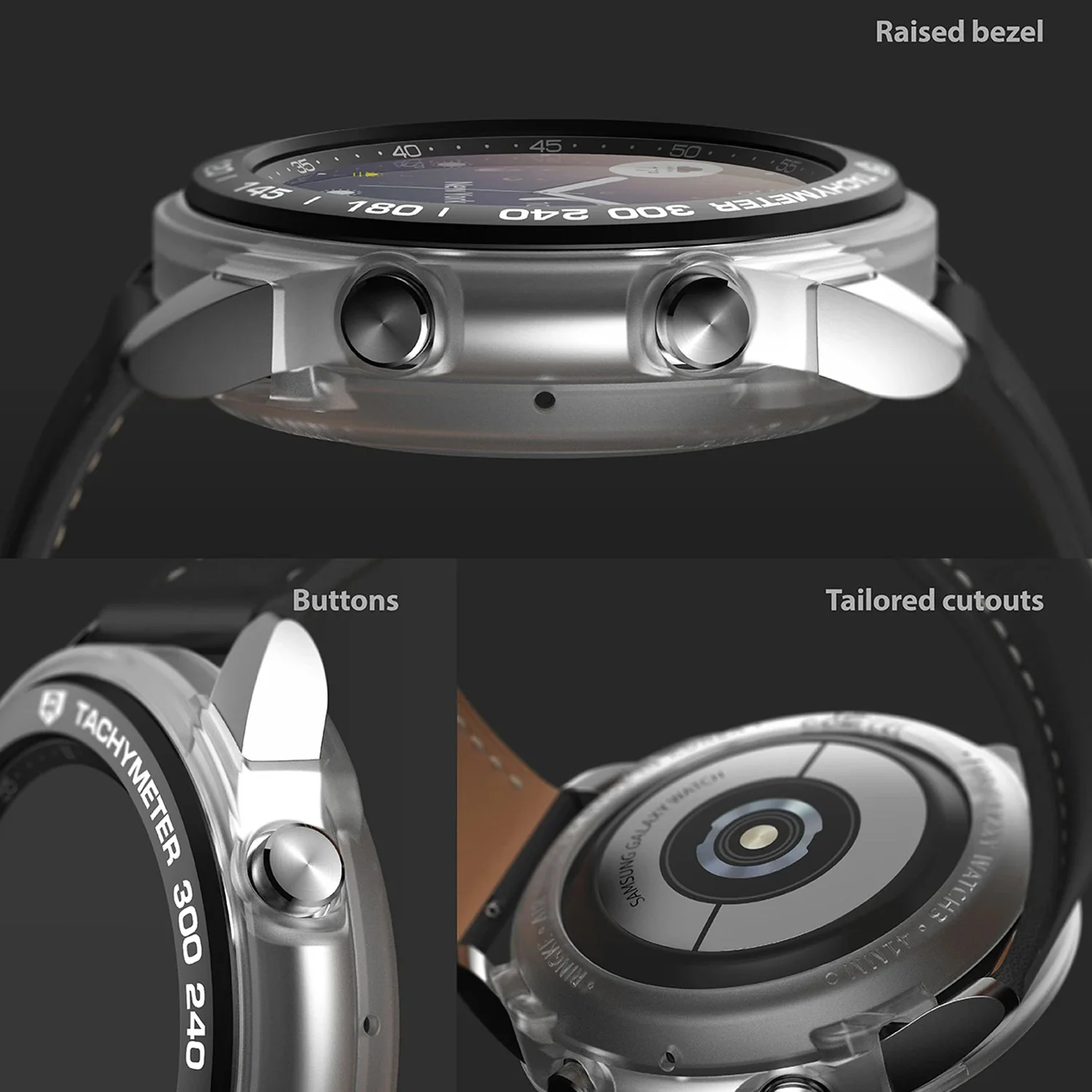 Ringke Galaxy Watch 3 41mm Styling 10 Air Sports Matte Clear Case+ Bezel Combo Pack - Image 3