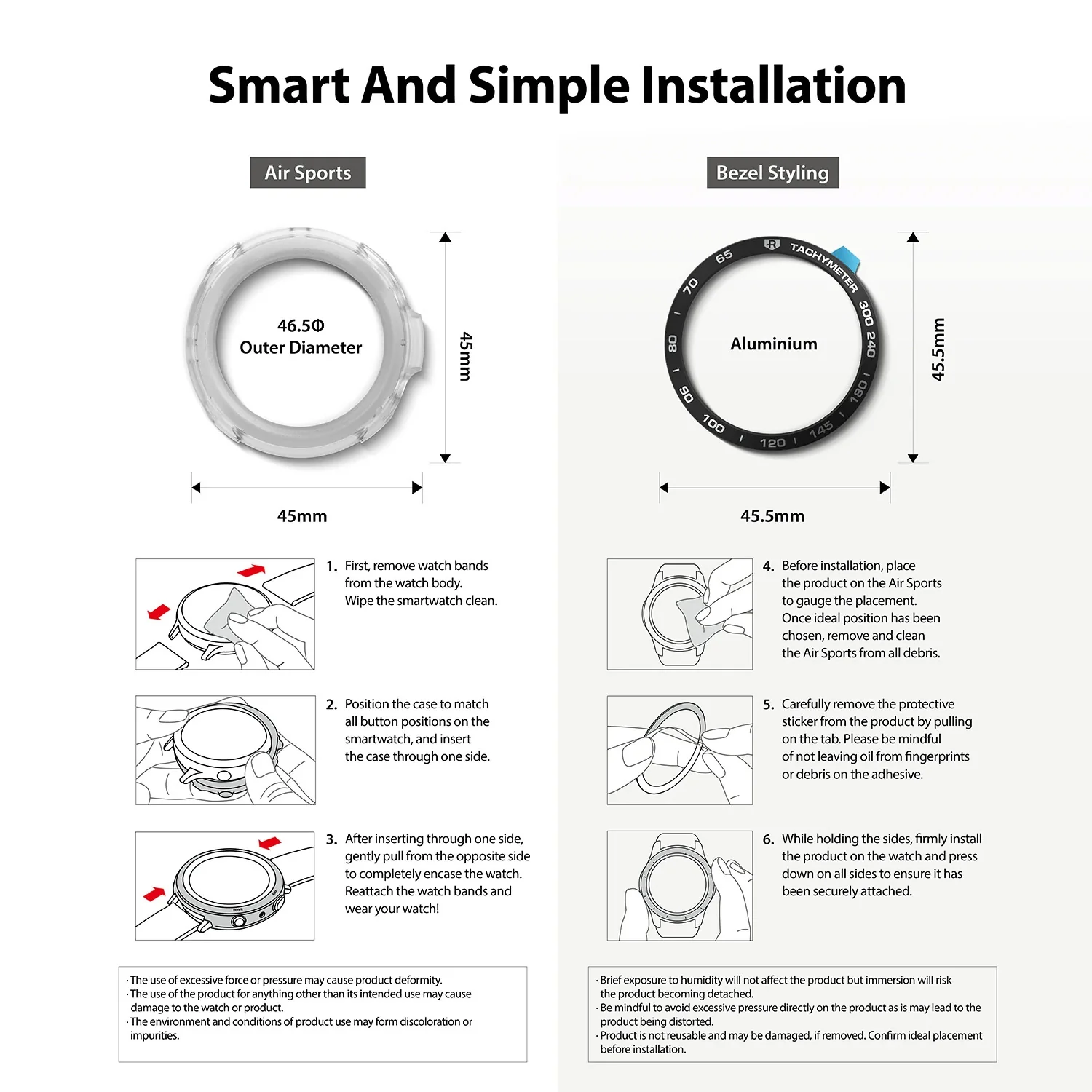 Ringke Galaxy Watch 3 45mm Styling 10 Air Sports Matte Clear Case+ Bezel Combo Pack - Image 11