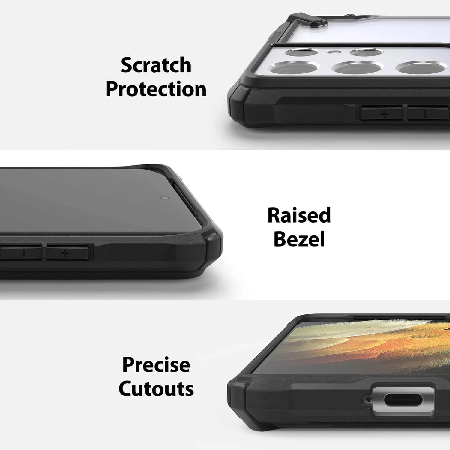 Ringke Samsung Galaxy S21 Ultra 5G Case Fusion X Black - Image 4