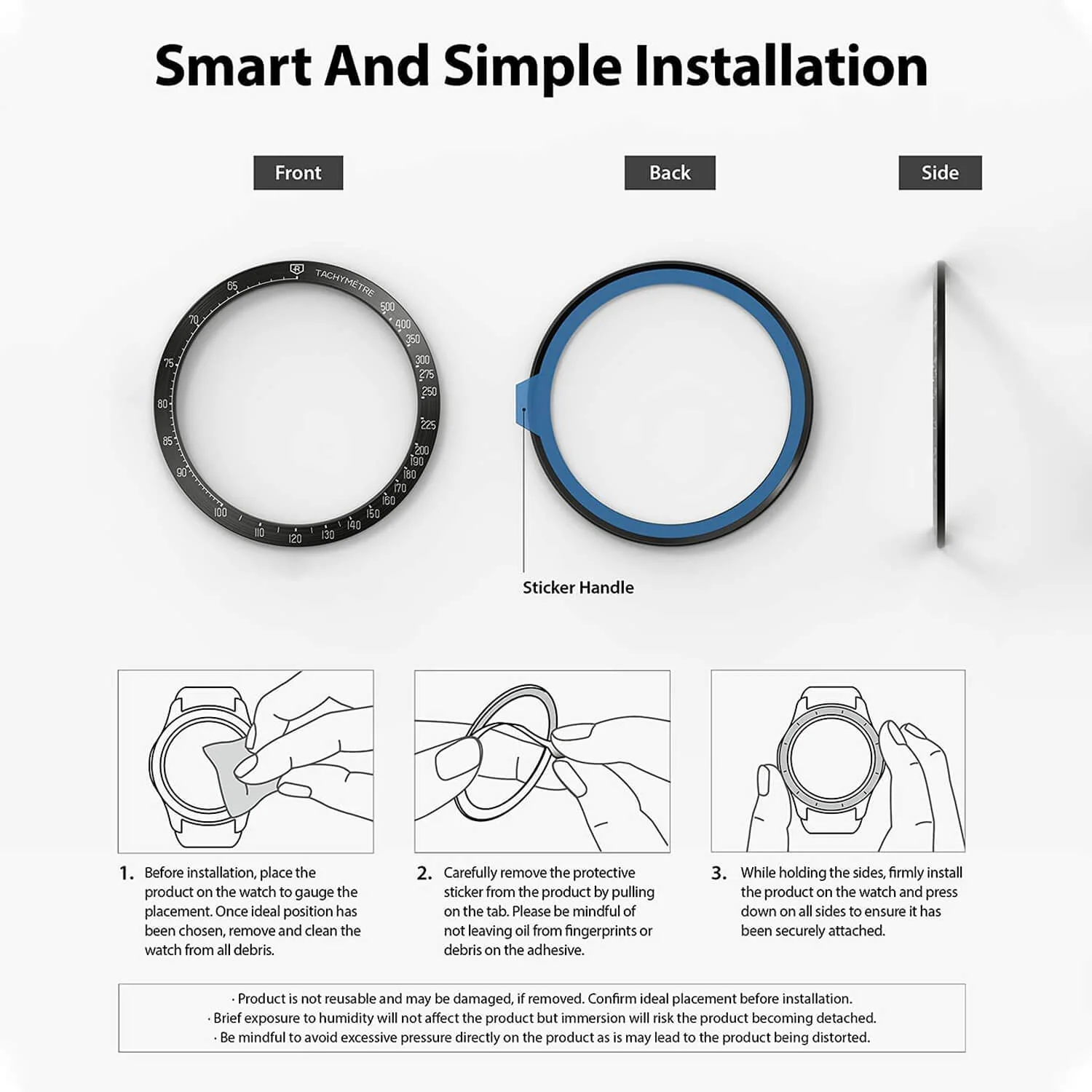 Ringke Samsung Galaxy Watch 4 40mm Bezel Styling Stainless Case Black - Image 9