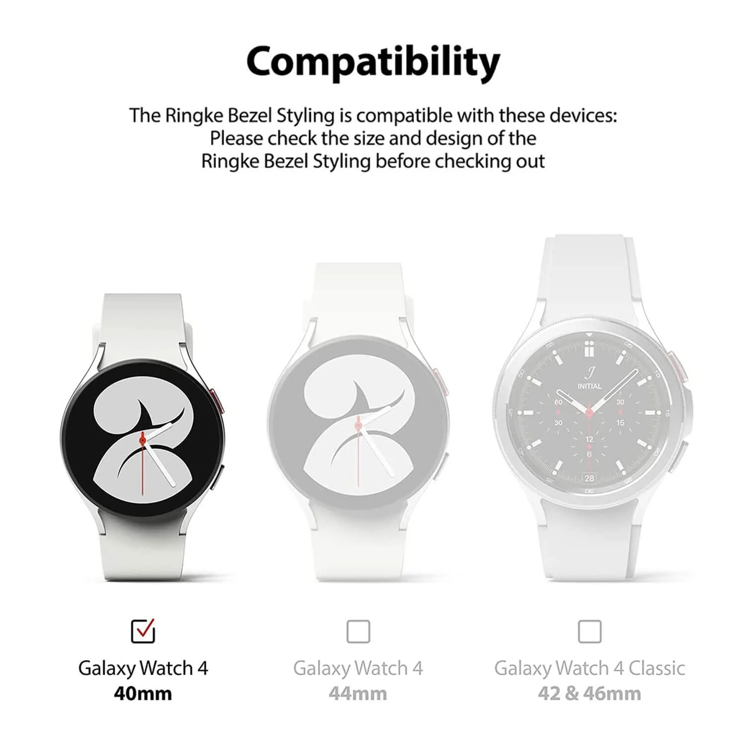 Ringke Samsung Galaxy Watch 4 40mm Bezel Styling Stainless Case Silver - Image 10