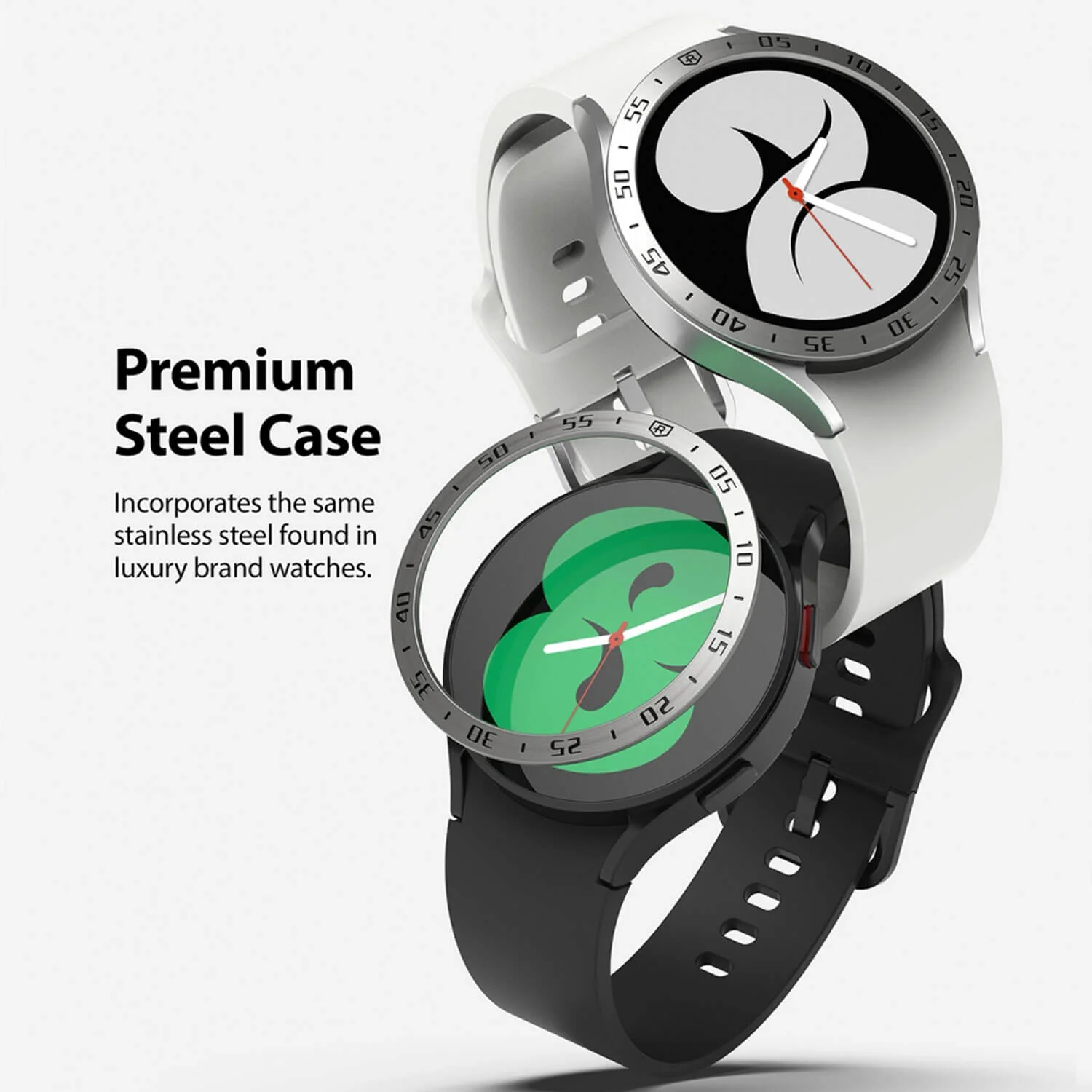 Ringke Samsung Galaxy Watch 4 40mm Bezel Styling Stainless Case Silver - Image 6