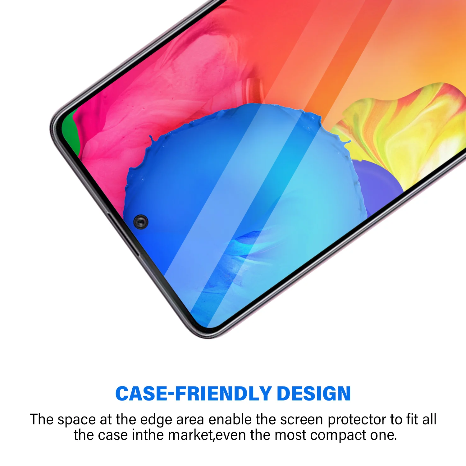 Samsung Galaxy A21s Tempered Glass Screen Protector Tough on with Black Frame - Image 3