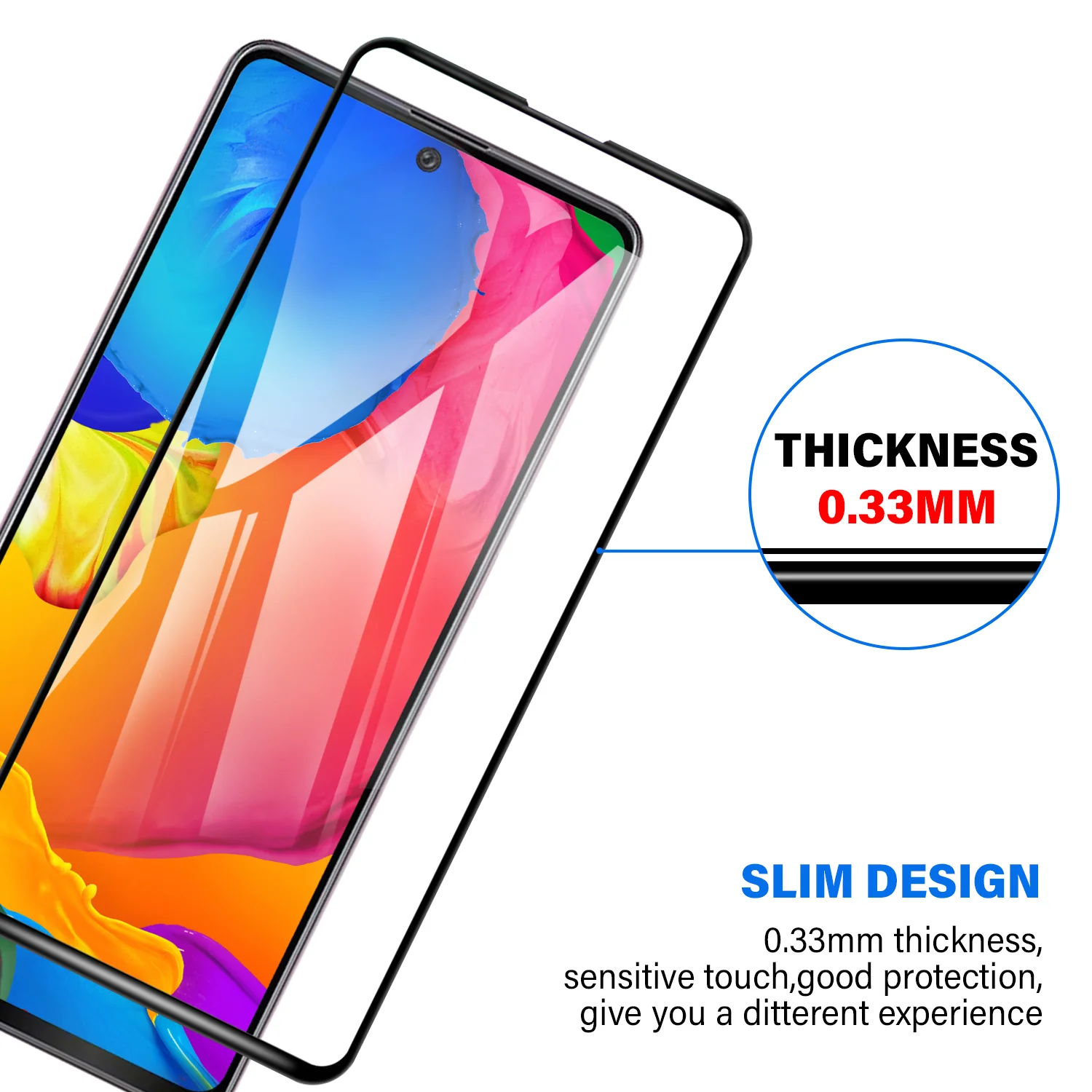 Samsung Galaxy A21s Tempered Glass Screen Protector Tough on with Black Frame - Image 4