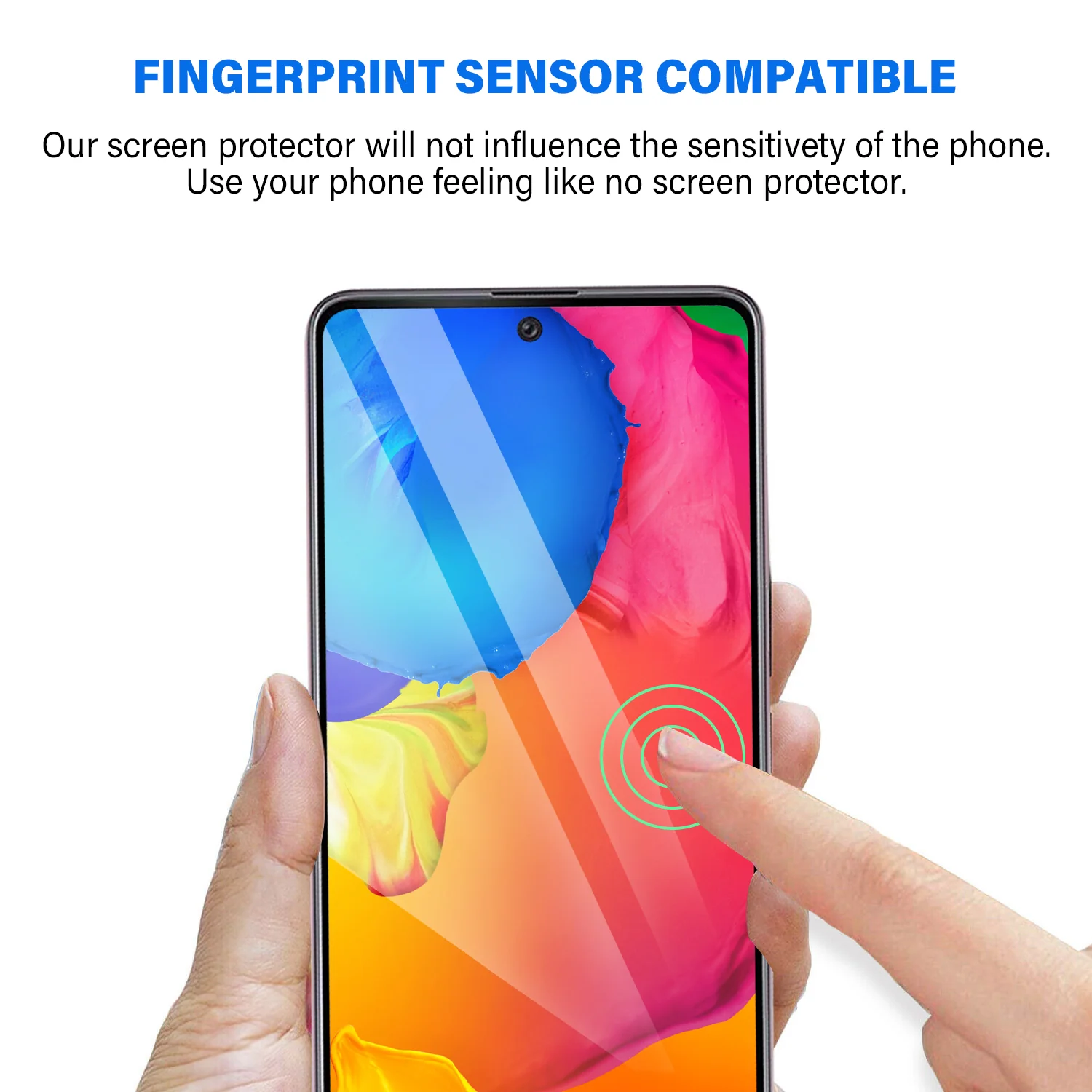 Samsung Galaxy A21s Tempered Glass Screen Protector Tough on with Black Frame - Image 5