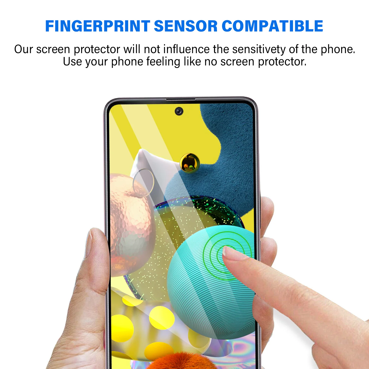 Samsung Galaxy A51 Tempered Glass Screen Protector Tough on with Black Frame - Image 6