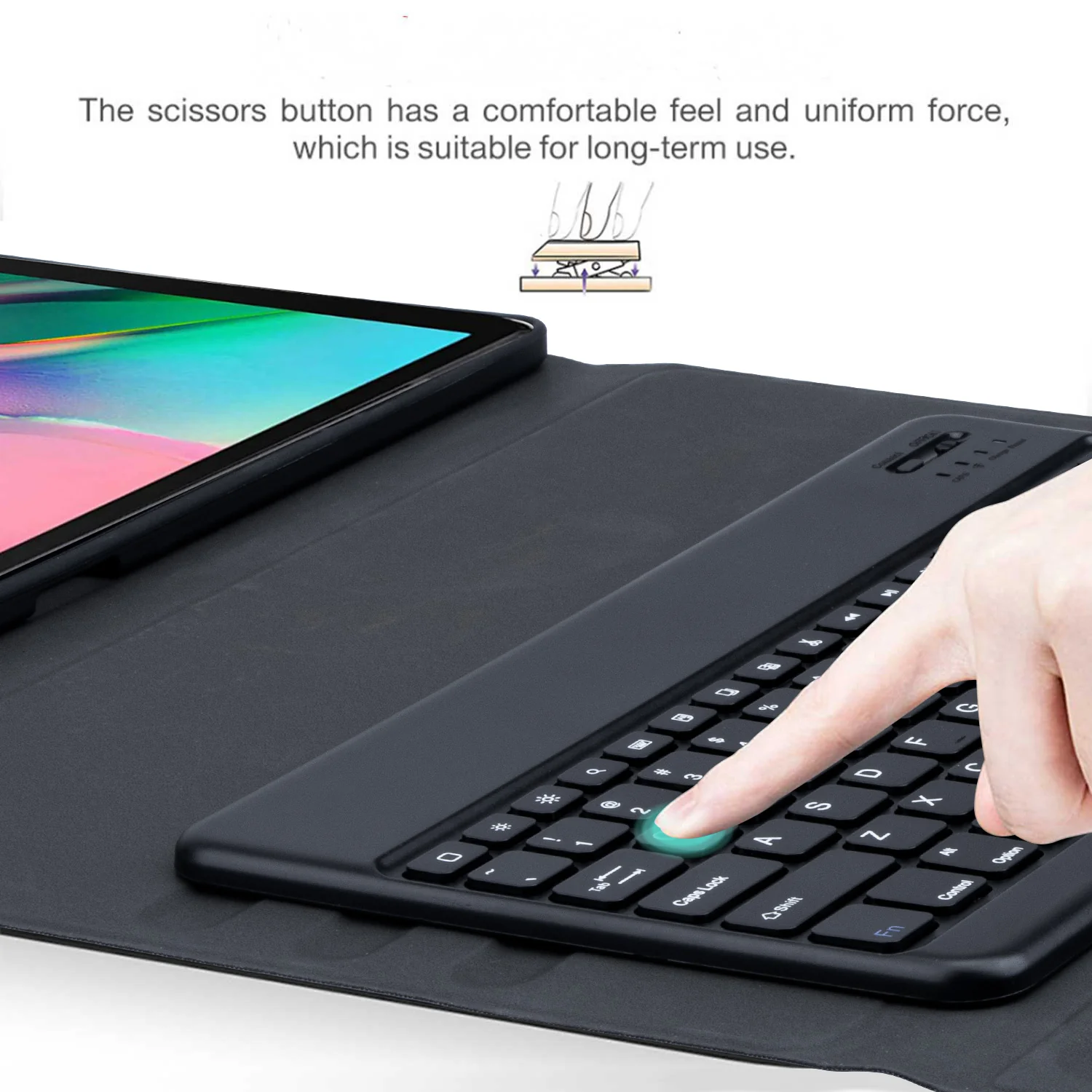 Samsung Galaxy Tab S9 Ultra Bluetooth Keyboard Cover Leather Case Black - Image 2