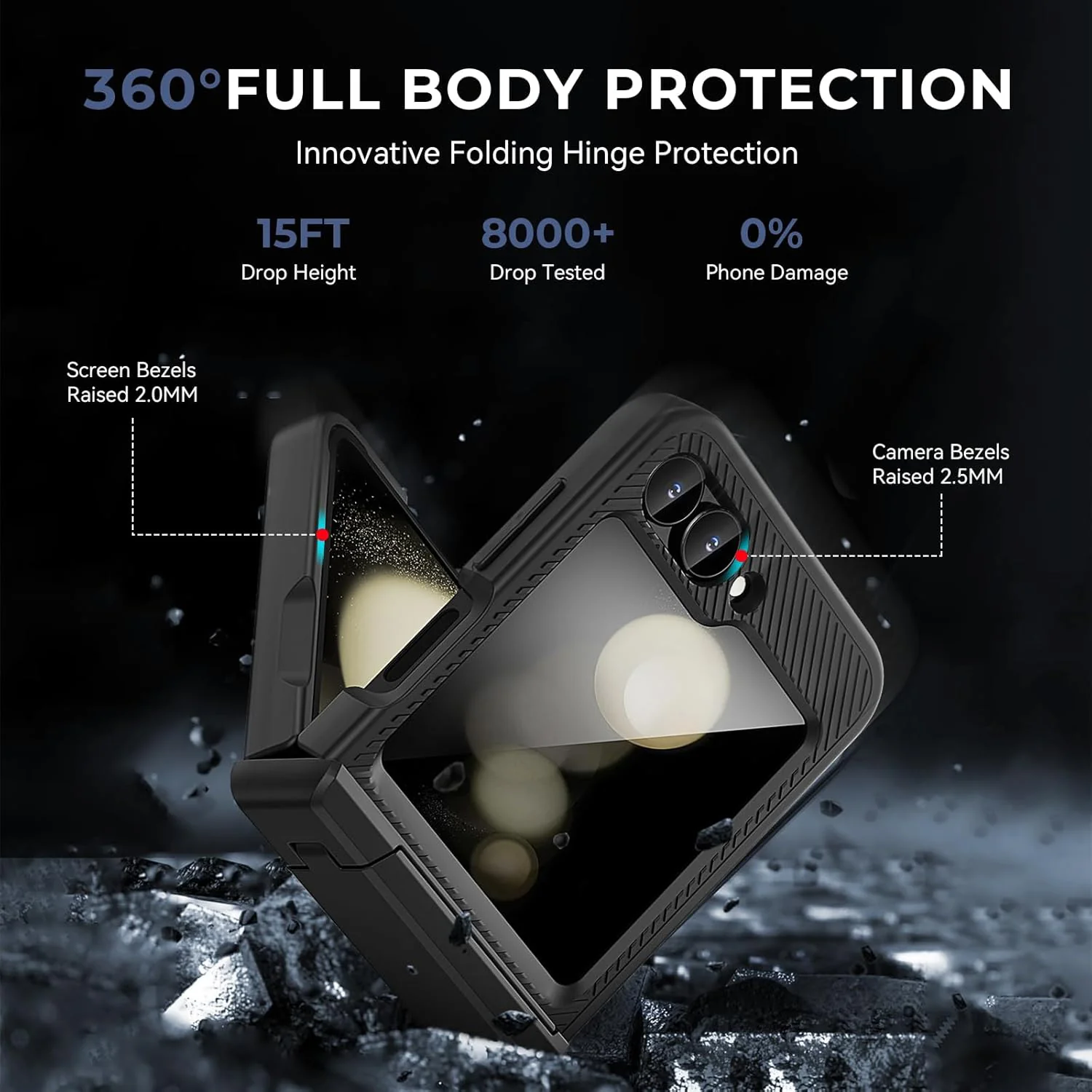 Samsung Galaxy Z Flip6 Case Full Body Protection with Screen Protector & Kickstand - Image 2