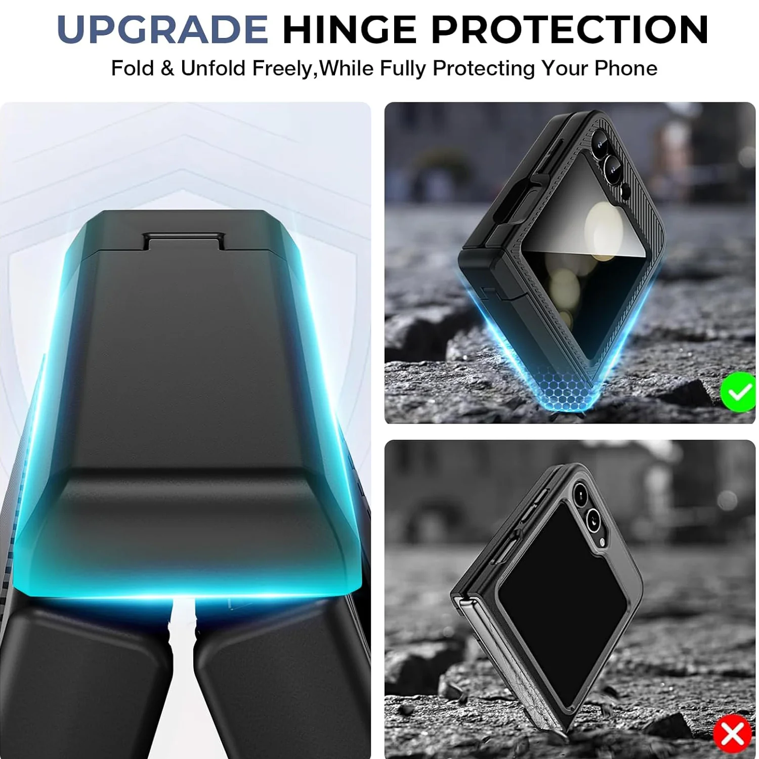 Samsung Galaxy Z Flip6 Case Full Body Protection with Screen Protector & Kickstand - Image 3
