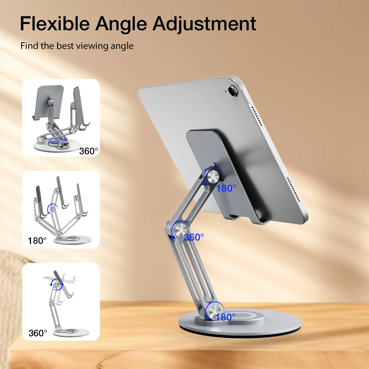 Tablet Stands 360 Rotating Foldable iPad Holder Stand - Image 5