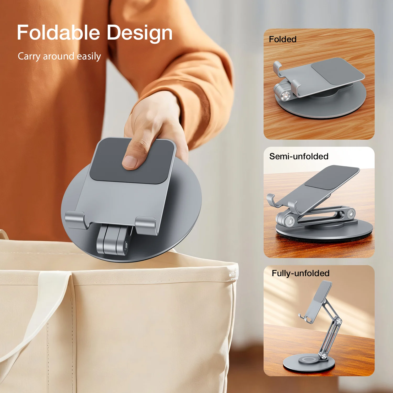 Tablet Stands 360 Rotating Foldable iPad Holder Stand - Image 8