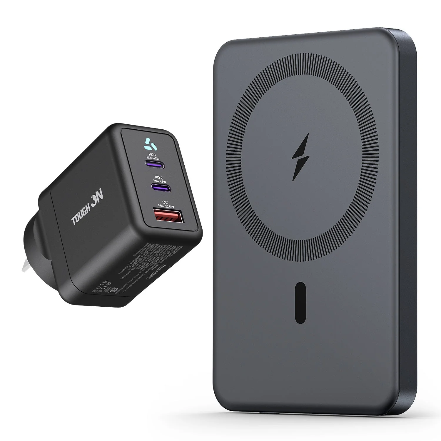 Tough On 10000mAh Magnetic Power Bank with 45W Charger Bundle