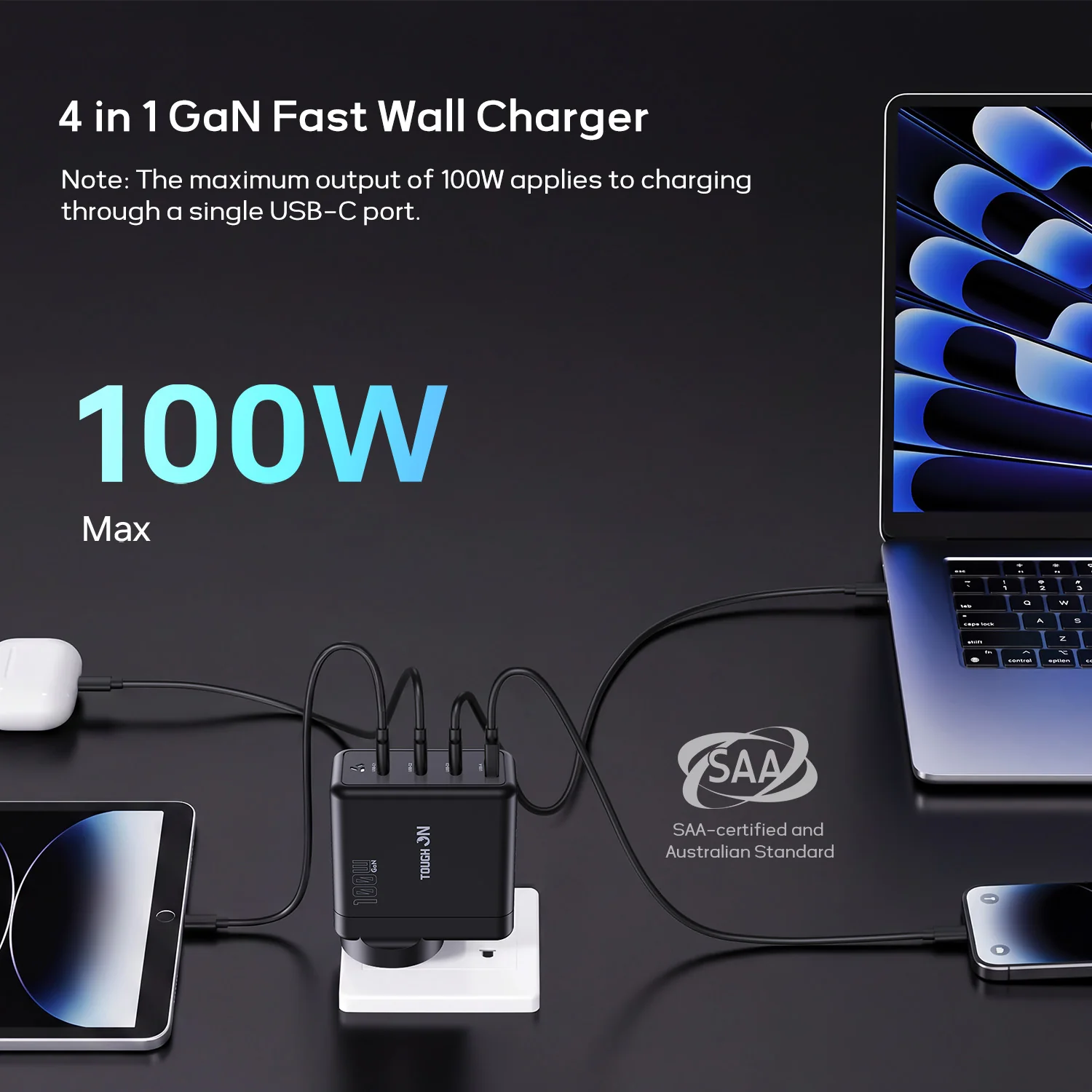 Tough On 100W GaN 4-Port Fast Wall Charger - Image 2