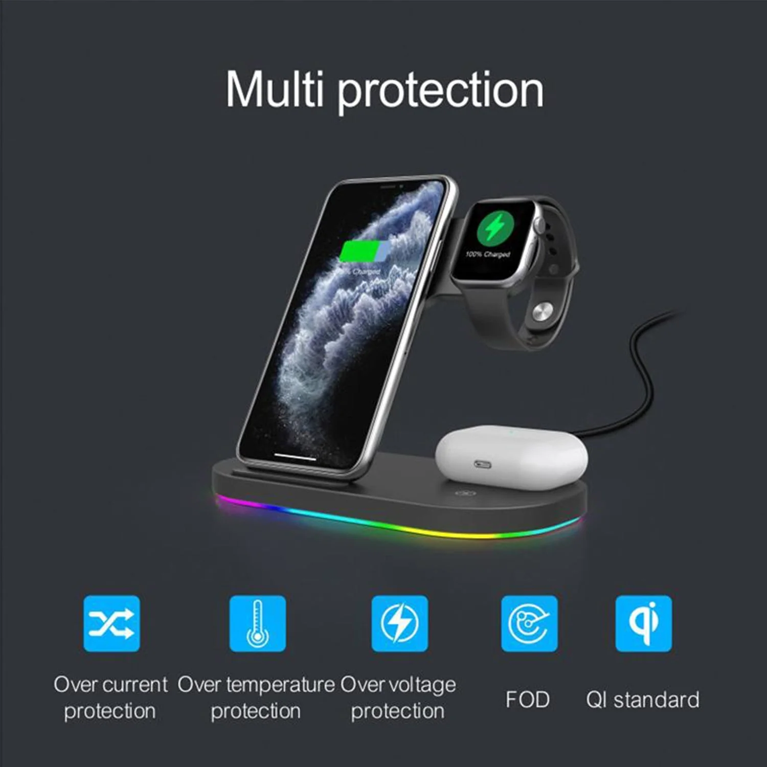 Tough On 3-in-1 Wireless Charger (for Apple Devices) and 20W USB-C Charger Bundle - Image 5