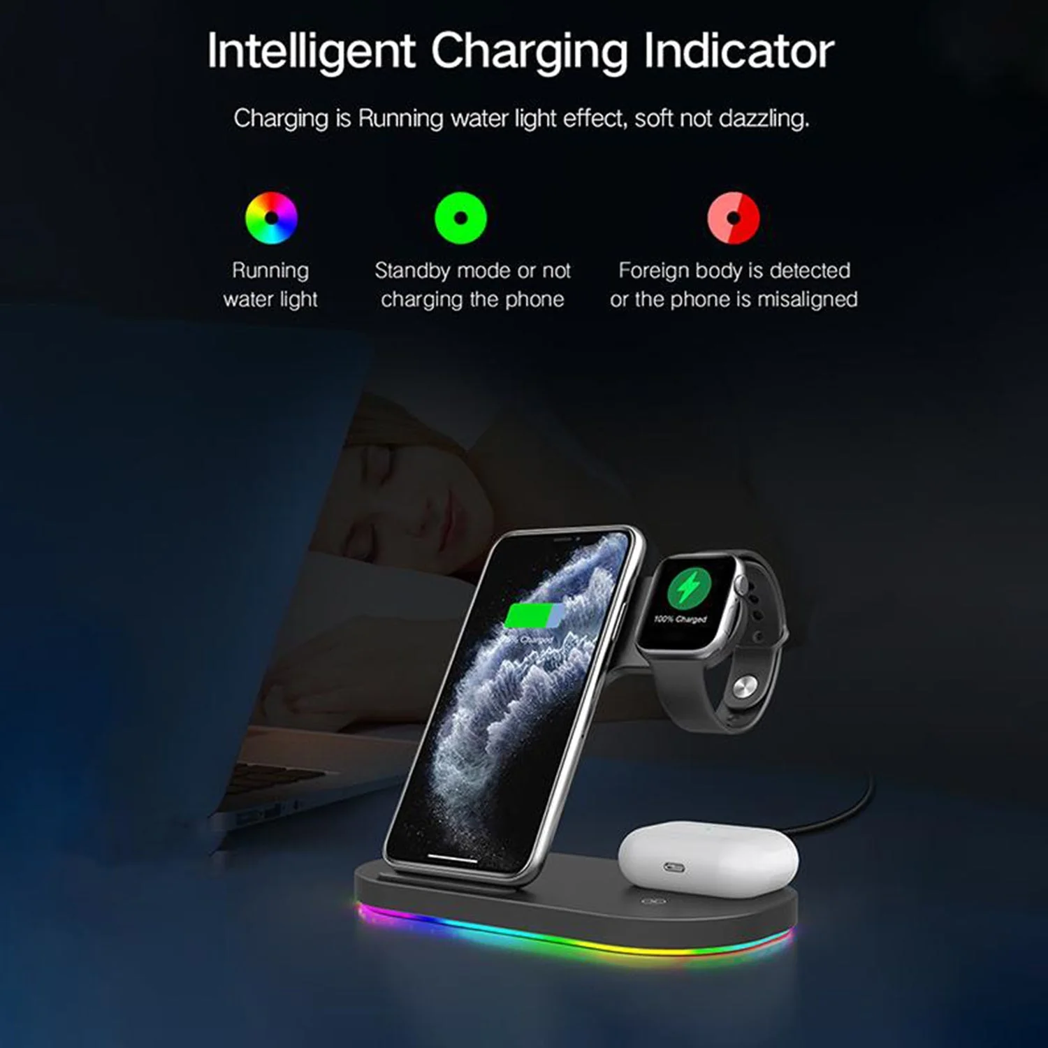 Tough On 3-in-1 Wireless Charger (for Apple Devices) and 20W USB-C Charger Bundle - Image 7