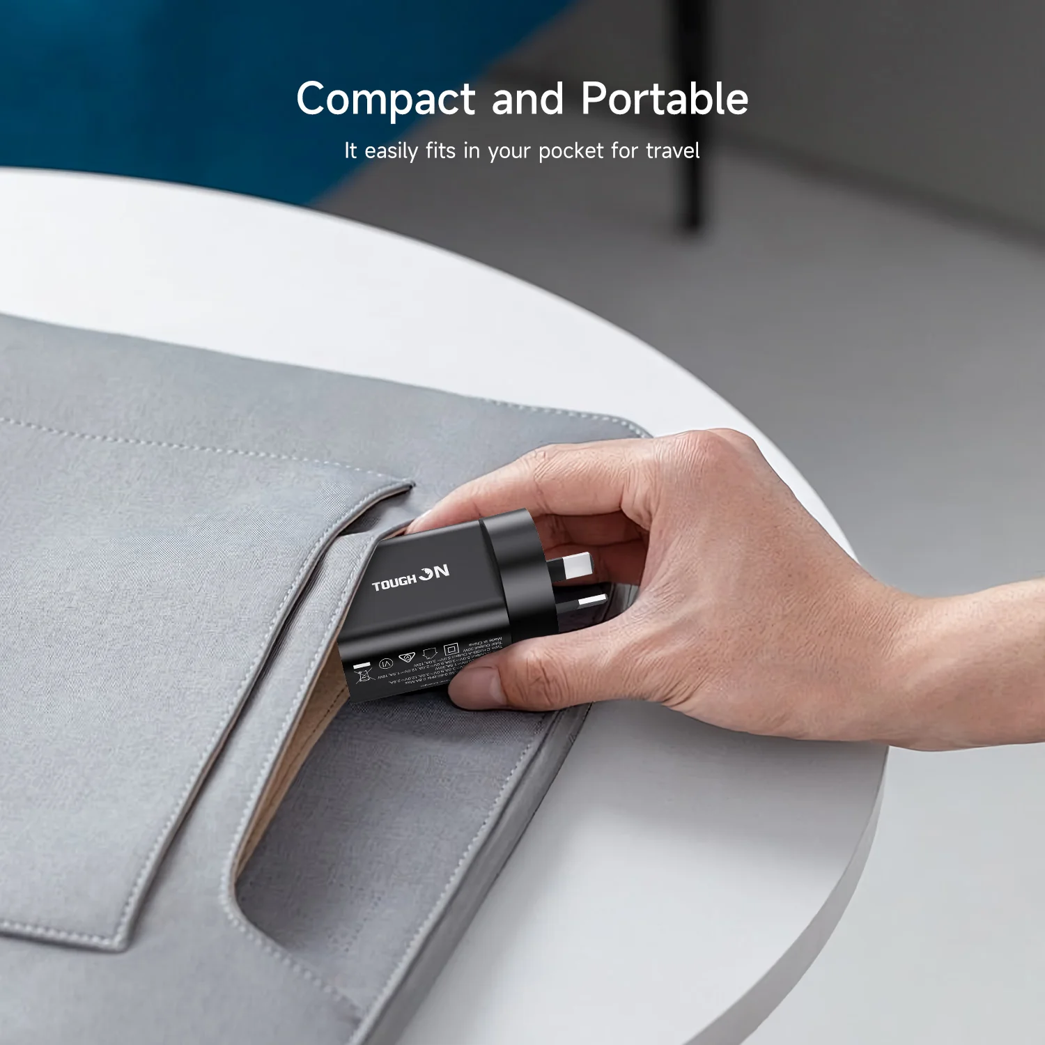 Tough On 30W Dual Port Universal Travel Fast Wall Charger with 3 in 1 Charging Cable - Image 7