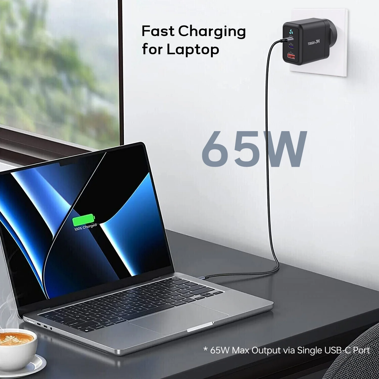Tough On 65W 3 Port PD & QC 3.0 Fast Wall Charger - Image 3