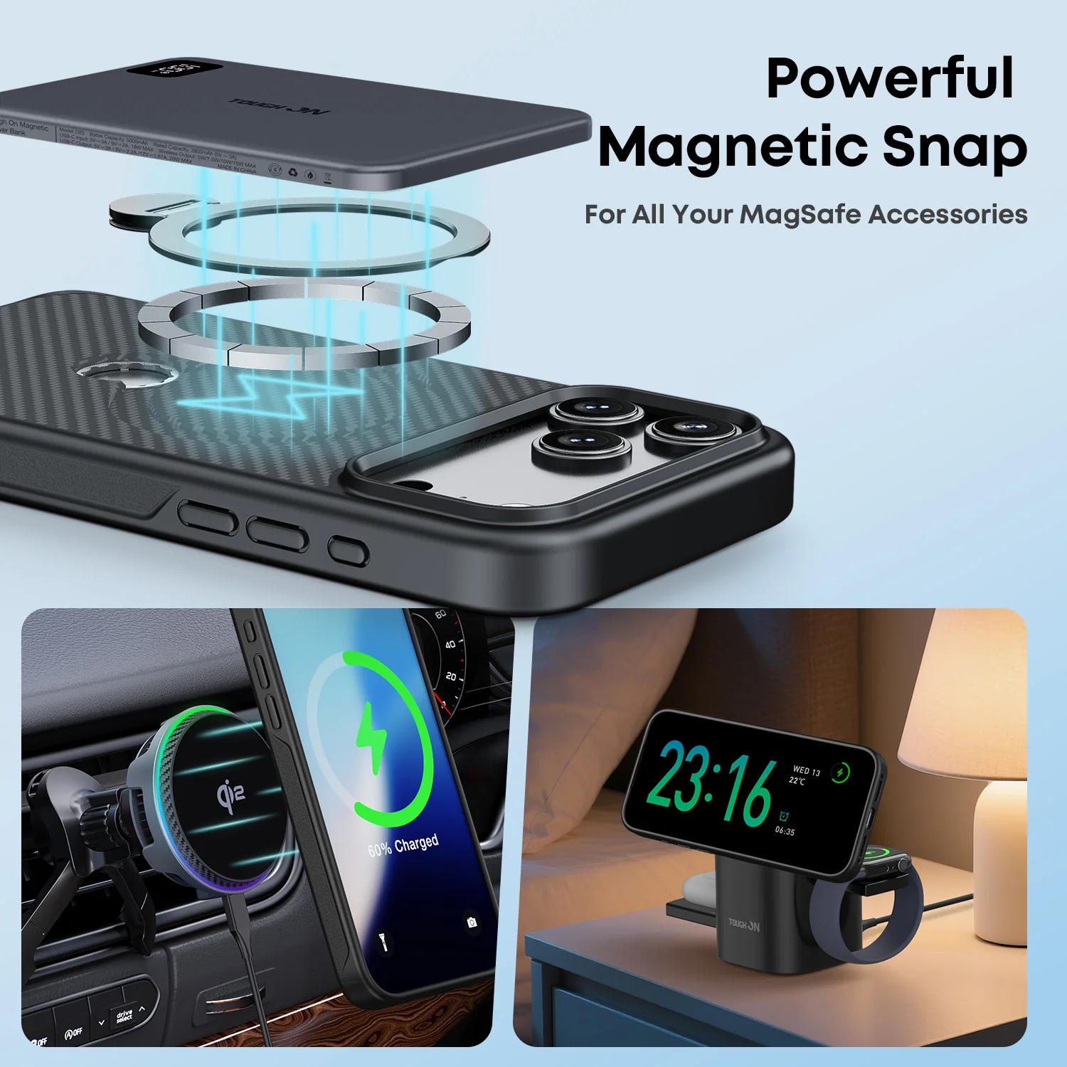 Tough On Armour Case with Ring Holder Stand MagSafe Compatible for iPhone 17 Series - Image 23