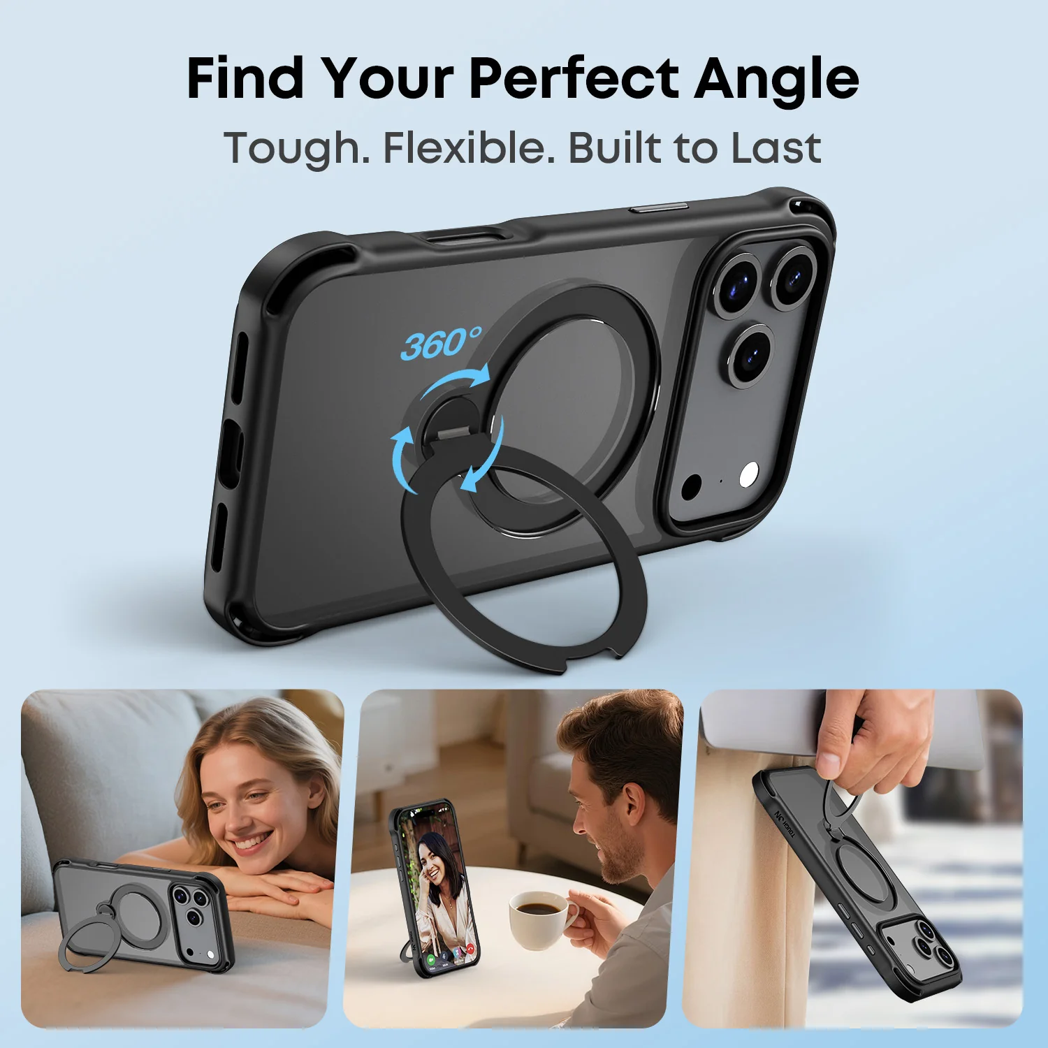 Tough On Armour Case with Ring Holder Stand MagSafe Compatible for iPhone 17 Series - Image 4