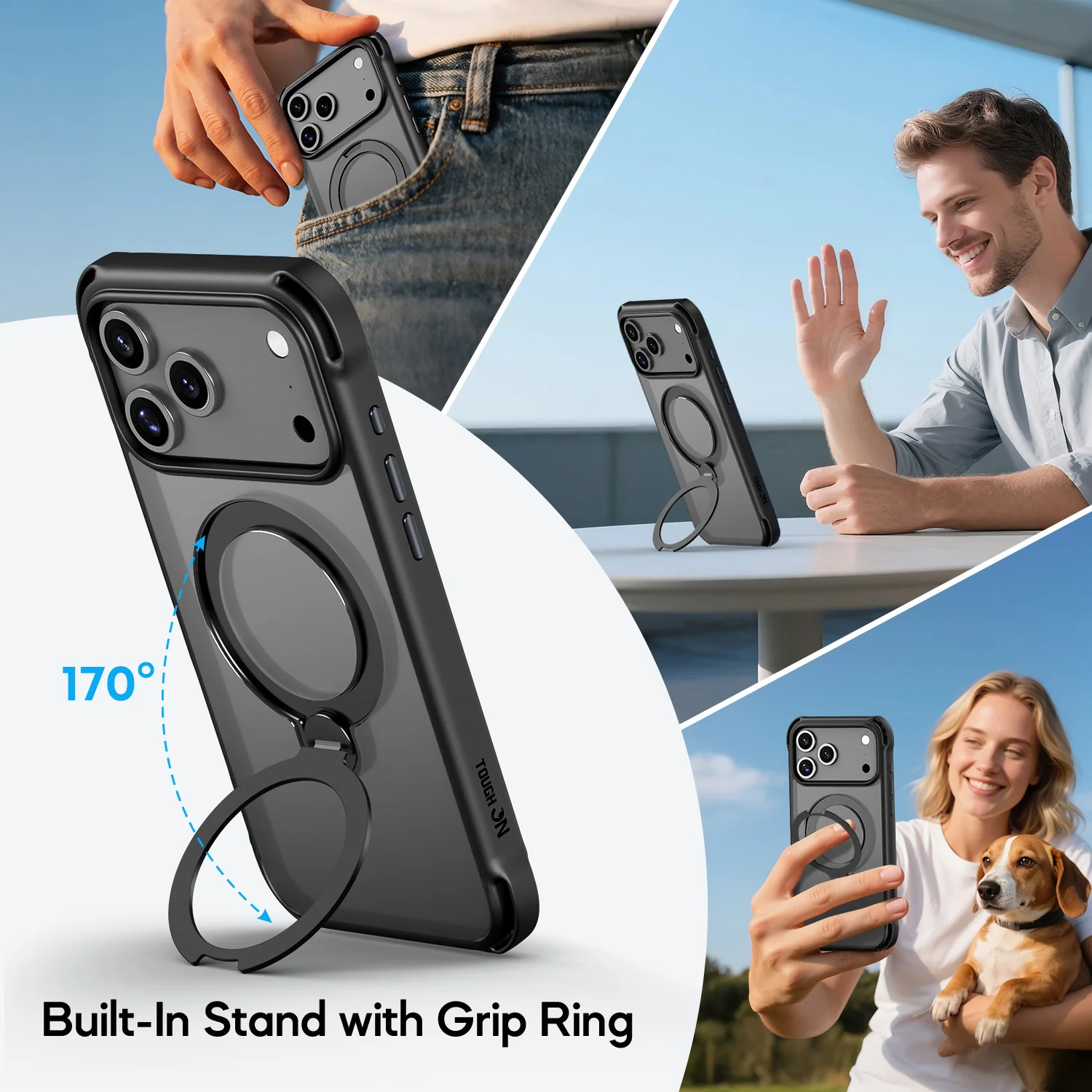 Tough On Armour Case with Ring Holder Stand MagSafe Compatible for iPhone 17 Series - Image 5