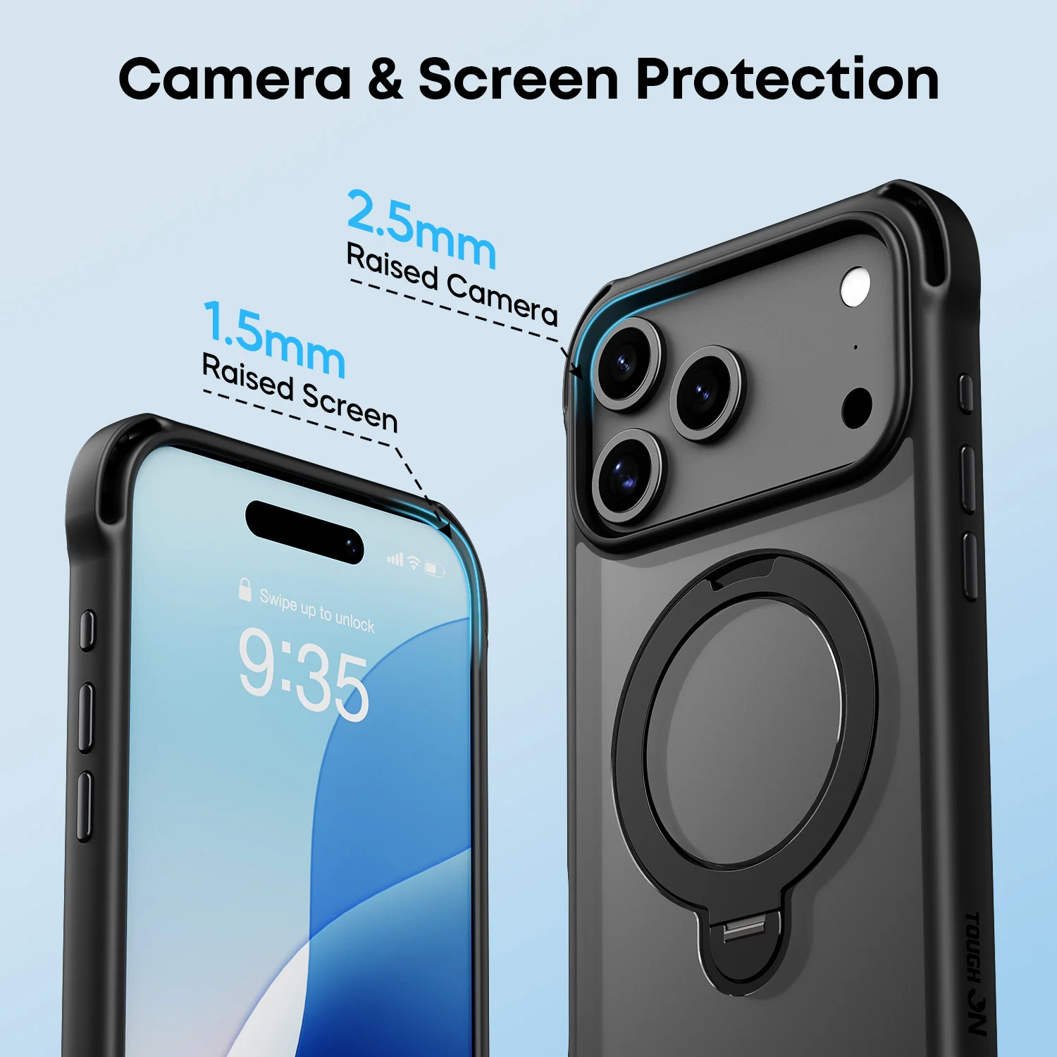 Tough On Armour Case with Ring Holder Stand MagSafe Compatible for iPhone 17 Series - Image 6