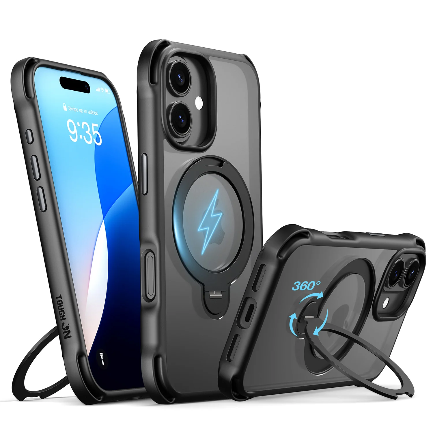 Tough On Armour Case with Ring Holder Stand MagSafe Compatible for iPhone 17 Series - Image 9