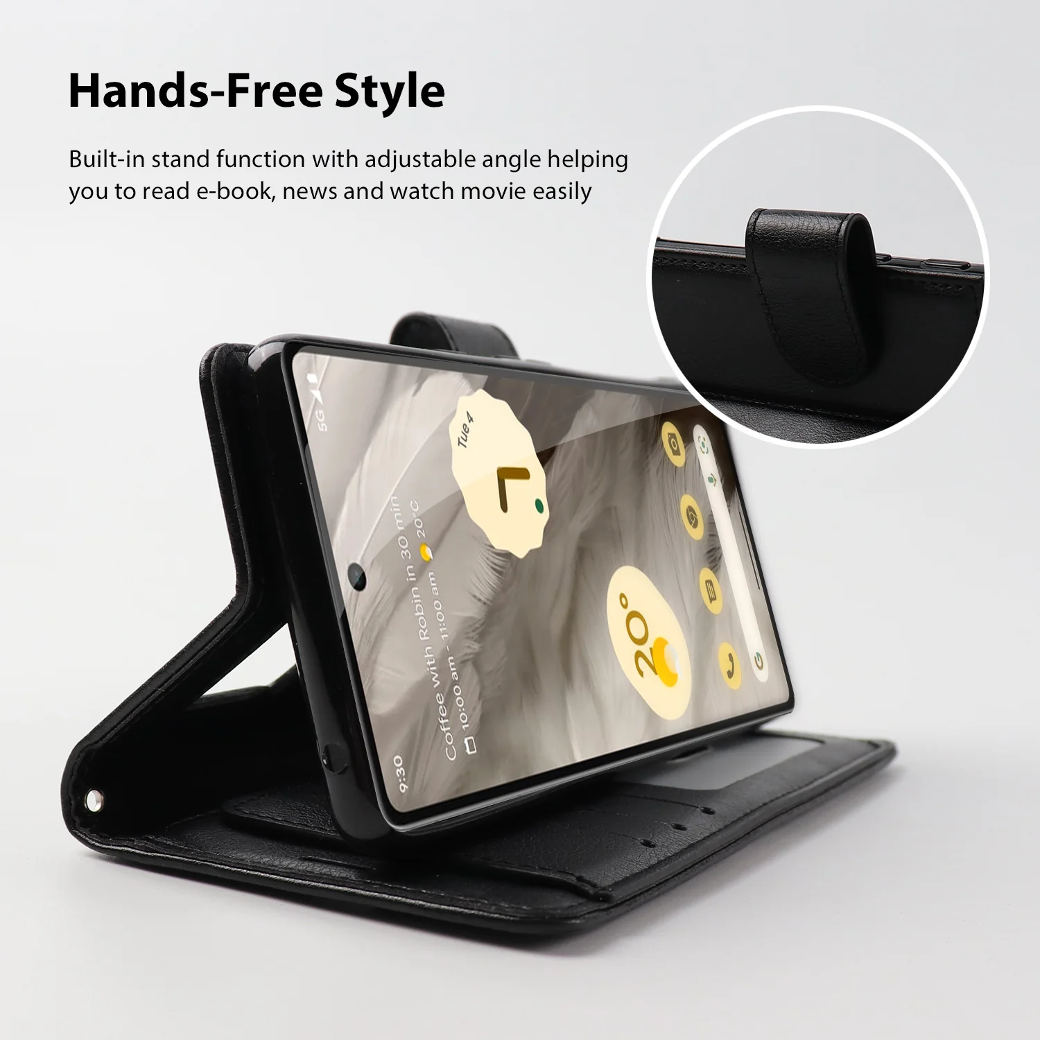 Tough On Google Pixel 8 Pro Case Flip Leather Case - Image 3