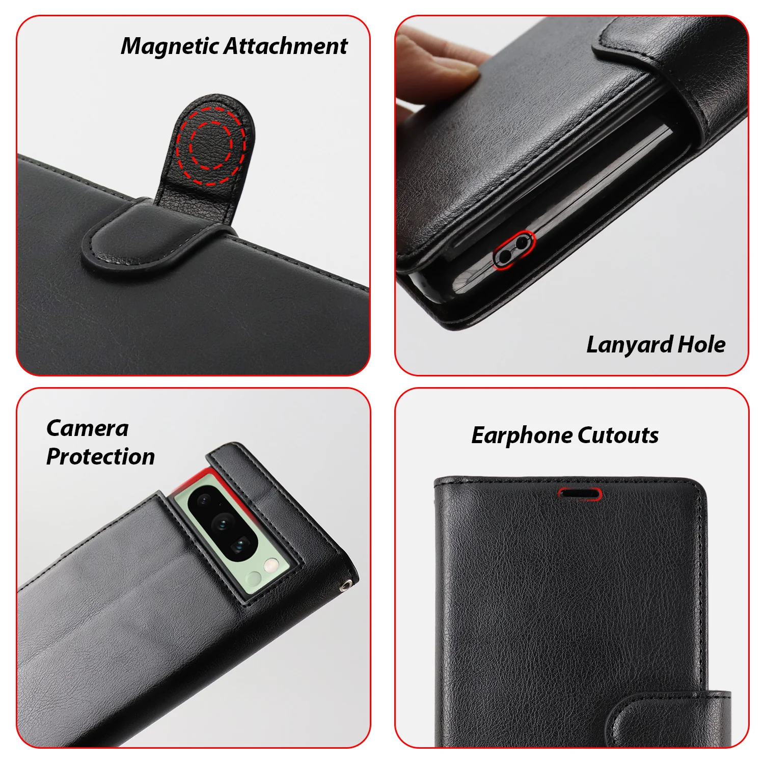 Tough On Google Pixel 8 Pro Case Flip Leather Case - Image 4