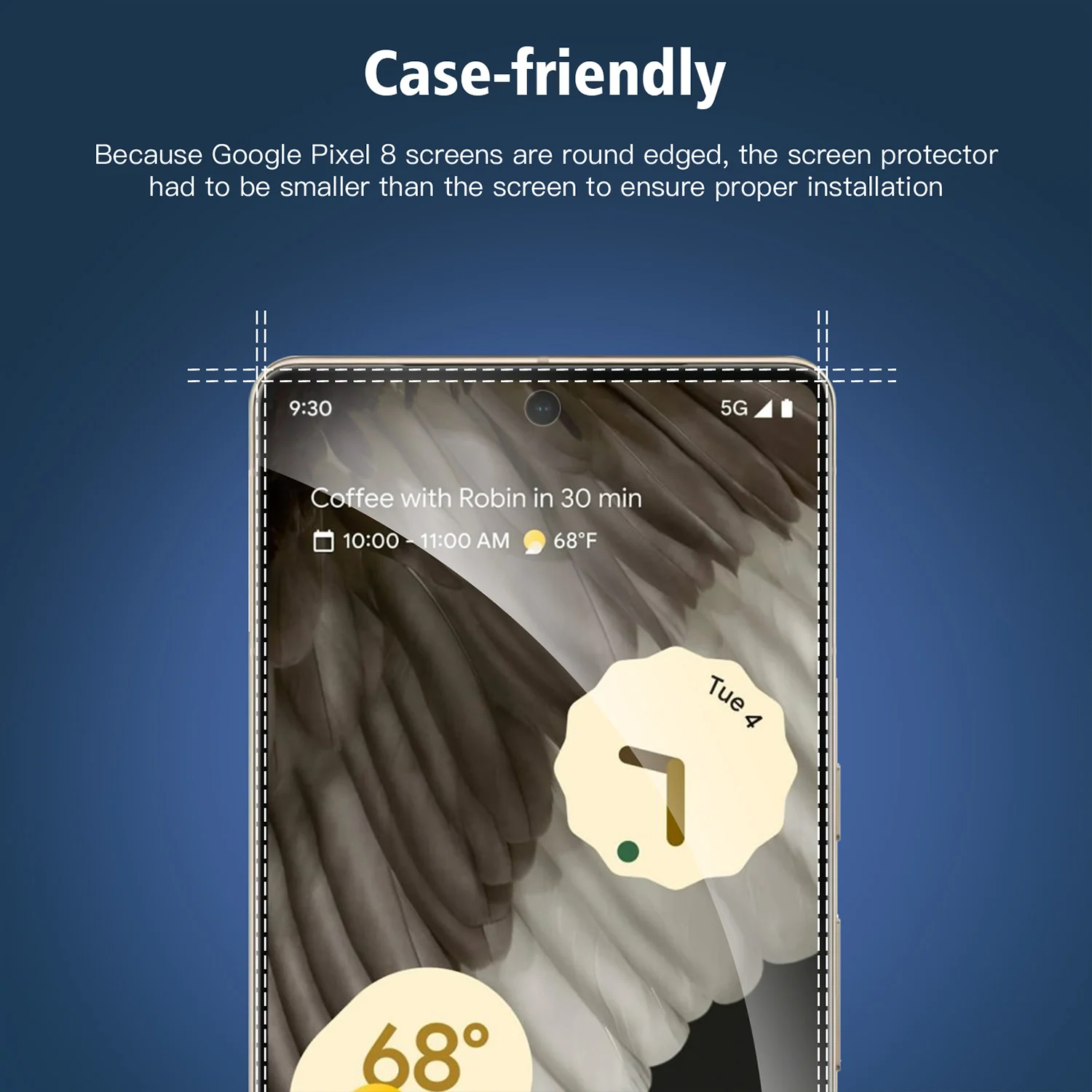 Tough On Google Pixel 8 Tempered Glass Screen Protector 2Pack - Image 3