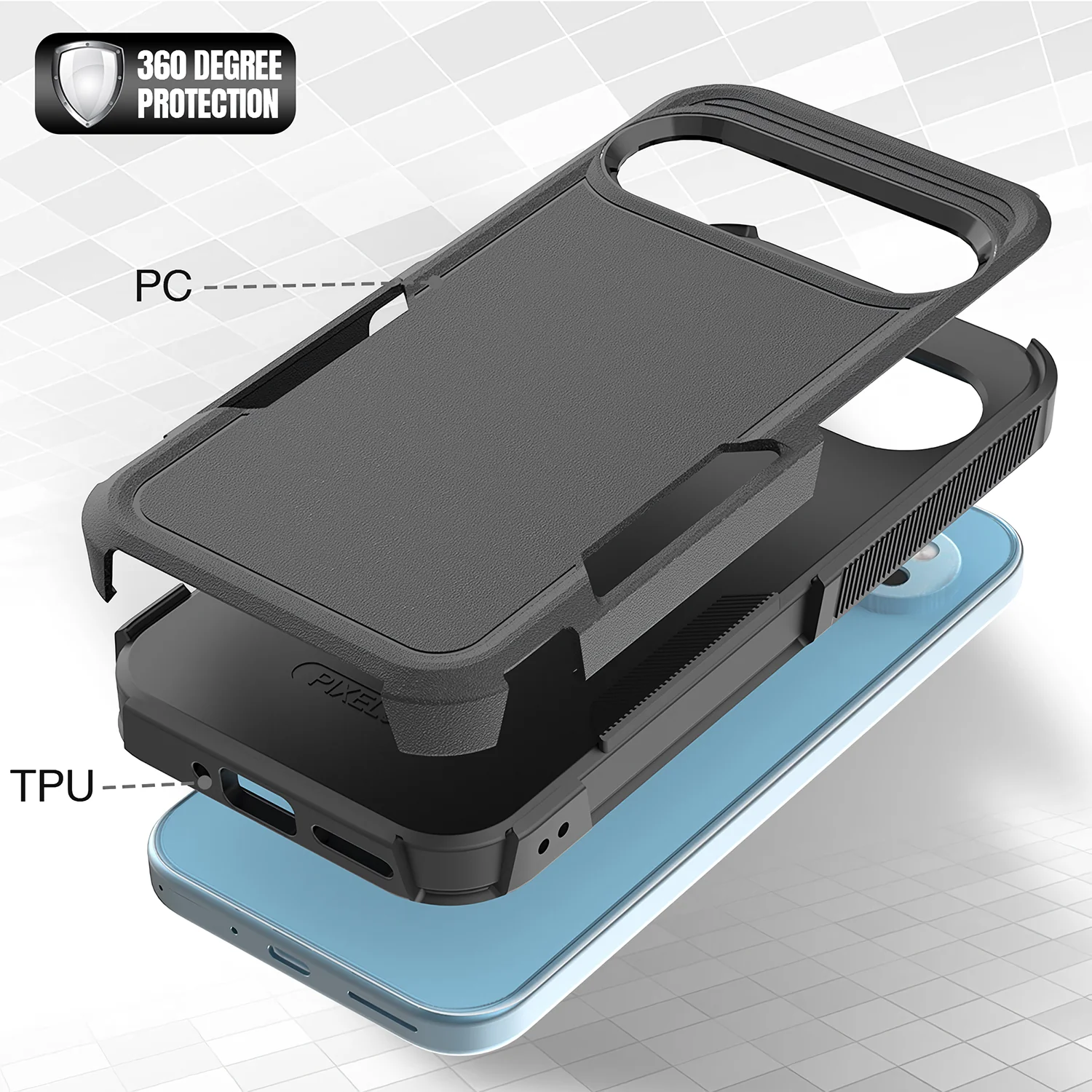 Tough On Google Pixel 9 Case Tough Armor Black - Image 5