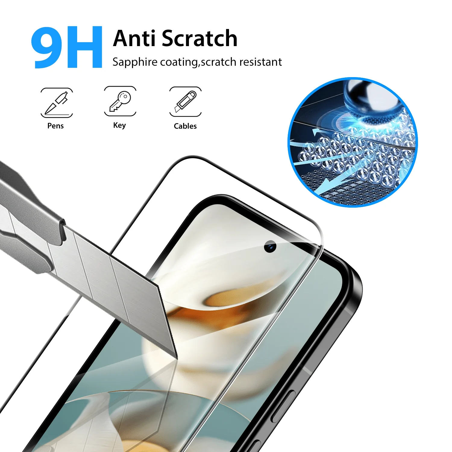 Tough On Google Pixel 9a Tempered Glass Screen Protector - Image 3