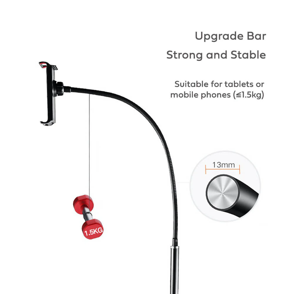 Adjustable Ground Floor Stand for Tablet & Phone 175cm Lazy Mount Holder Arm Bracket Black - Image 6