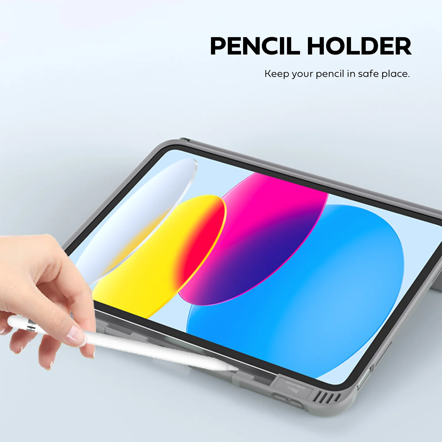 Tough On iPad 10th Gen 2022 10.9" Case Smart Cover Black Clear - Image 11