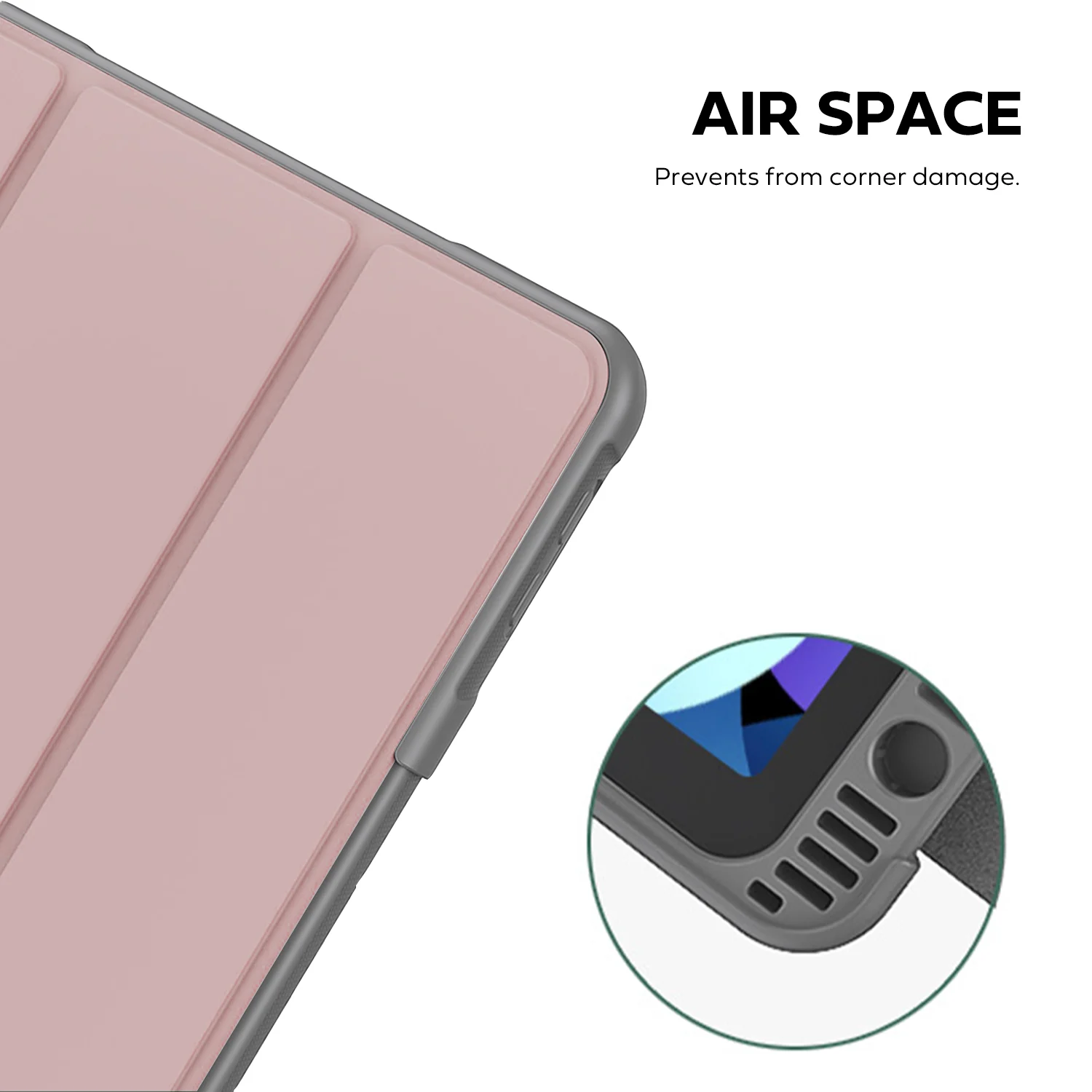 Tough On iPad 10th Gen 2022 10.9" Case Smart Cover Rose Gold Clear - Image 8