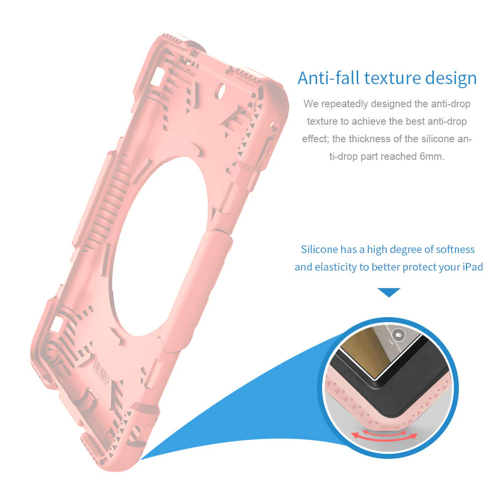 Tough On iPad 5 / 6th Gen 9.7" Case Rugged Protection Pink - Image 13