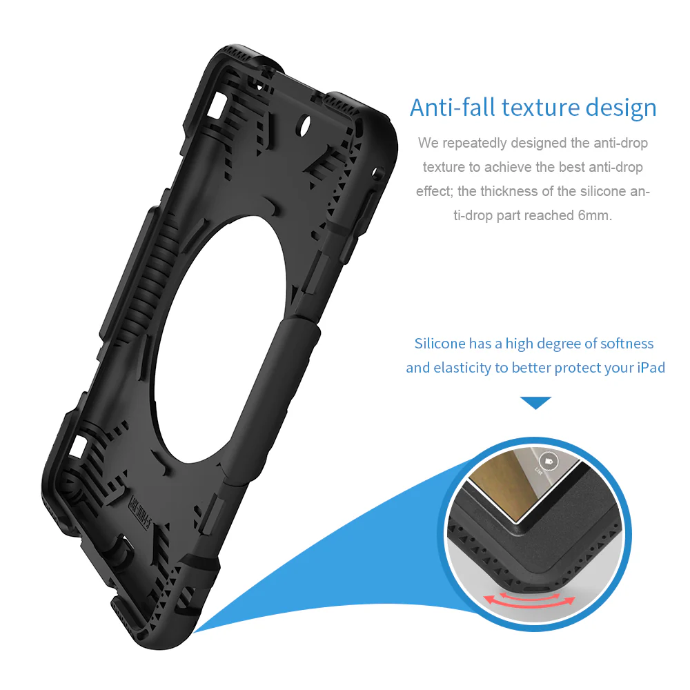 Tough On iPad 5 / 6th Gen 9.7" Case Rugged Protection Black - Image 11