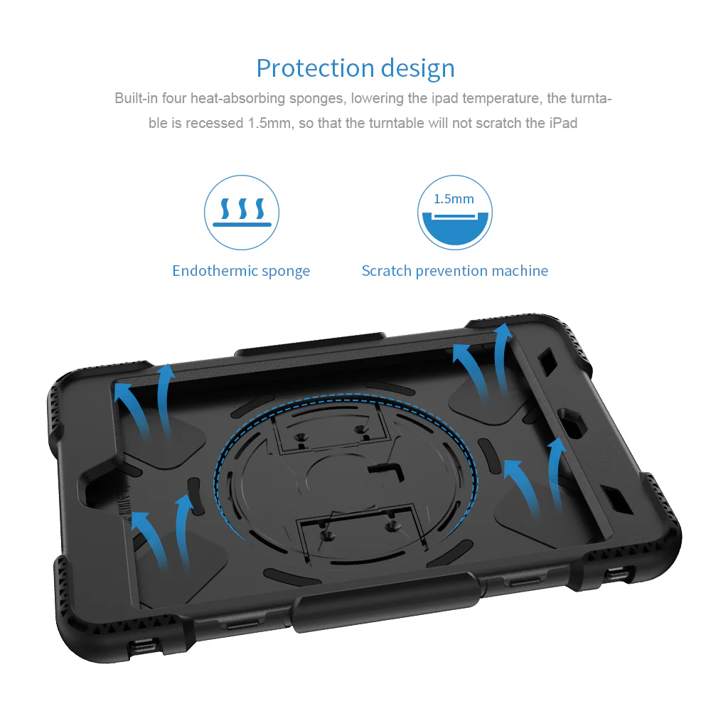 Tough On iPad 5 / 6th Gen 9.7" Case Rugged Protection Black - Image 16