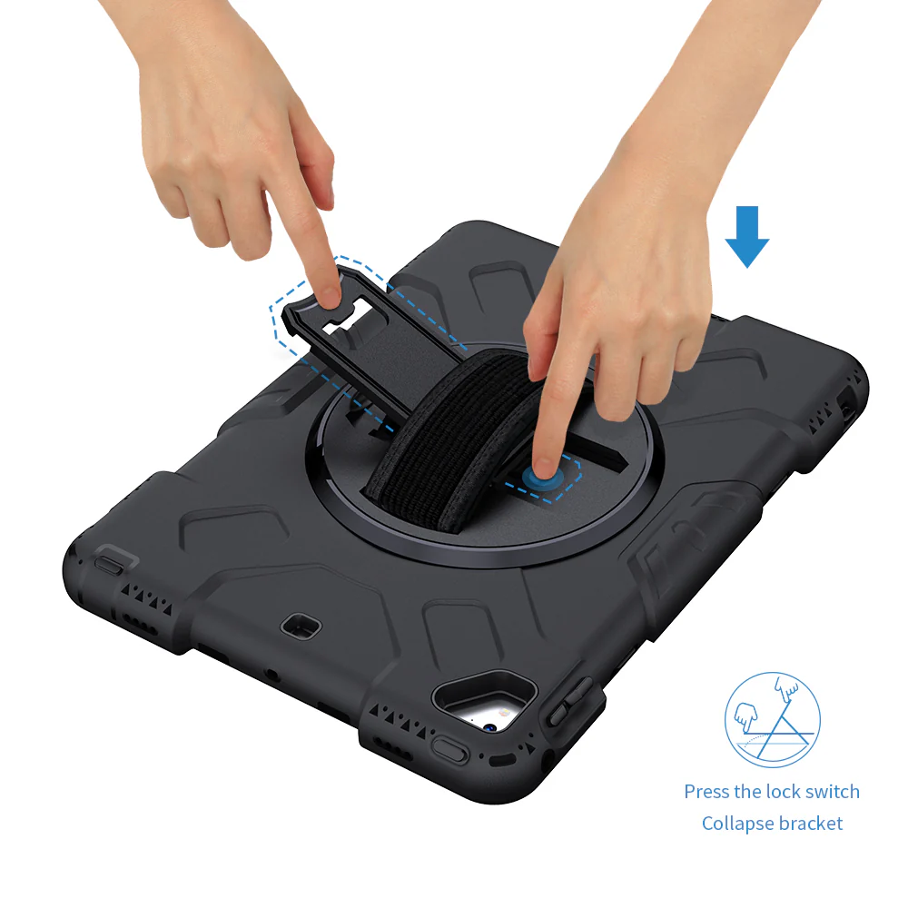 Tough On iPad 5 / 6th Gen 9.7" Case Rugged Protection Black - Image 17
