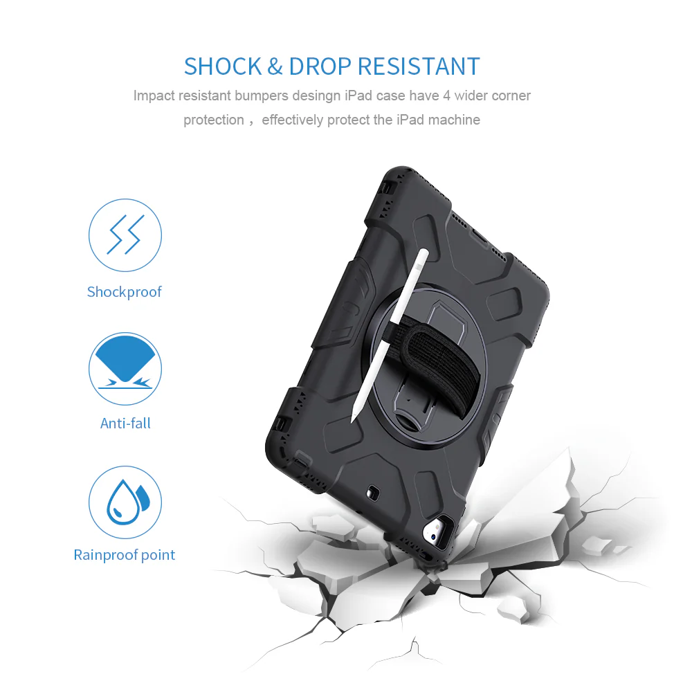 Tough On iPad 5 / 6th Gen 9.7" Case Rugged Protection Black - Image 9