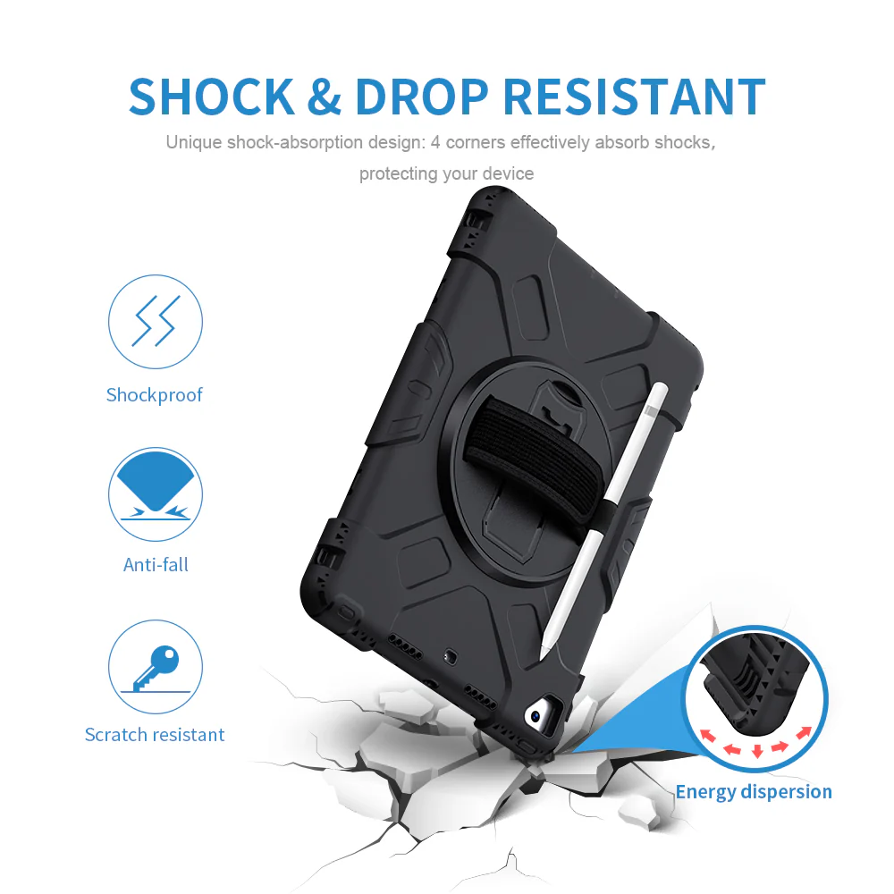 Tough On iPad 7 / 8 / 9th Gen 10.2" Case Rugged Protection Black - Image 12