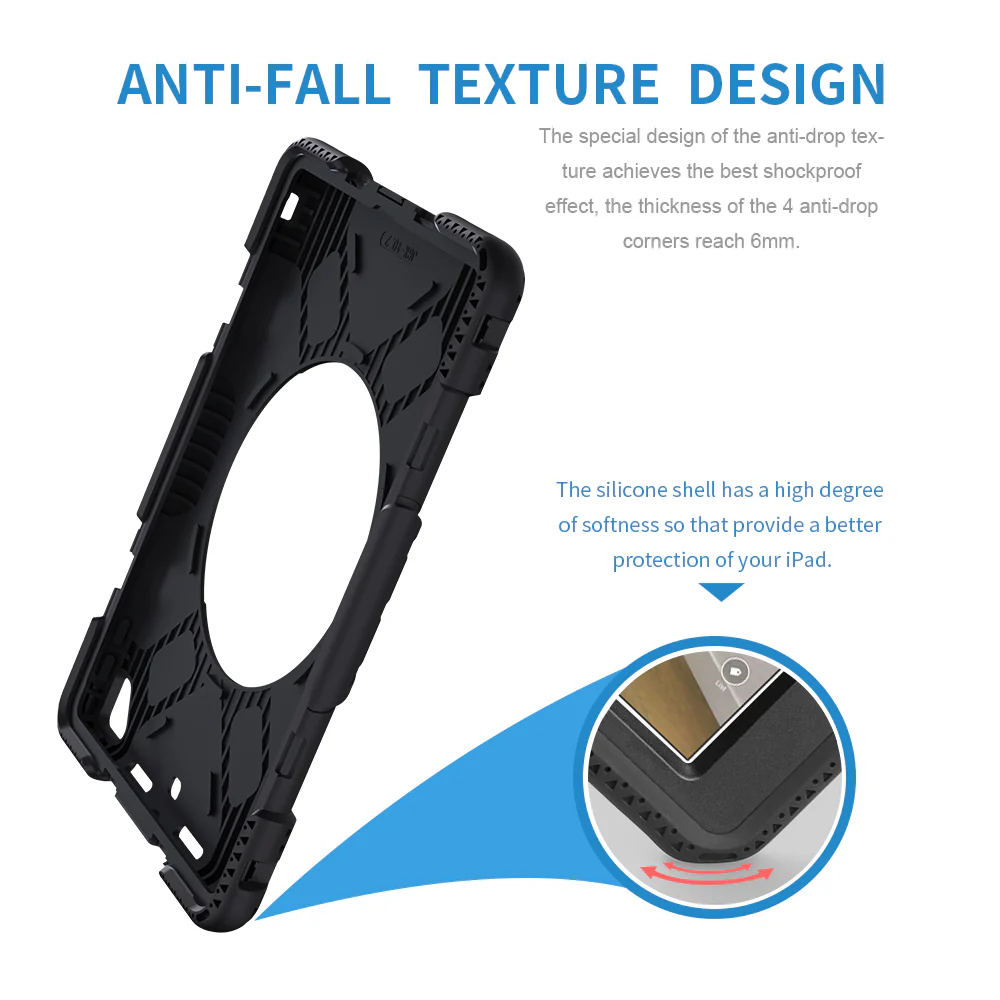 Tough On iPad 7 / 8 / 9th Gen 10.2" Case Rugged Protection Black - Image 14
