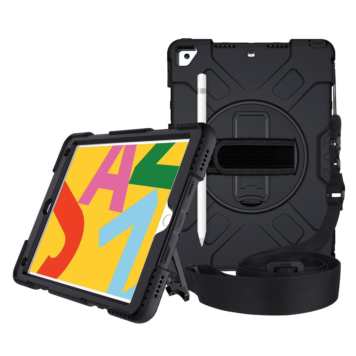 Tough On iPad 7 / 8 / 9th Gen 10.2" Case Rugged Protection Black - Image 7