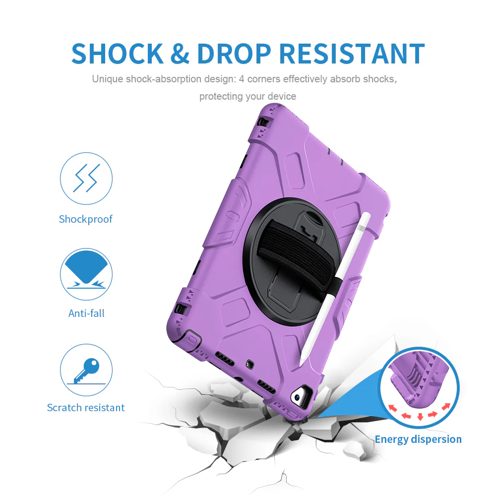 Tough On iPad 7 / 8 / 9th Gen 10.2" Case Rugged Protection Purple - Image 12