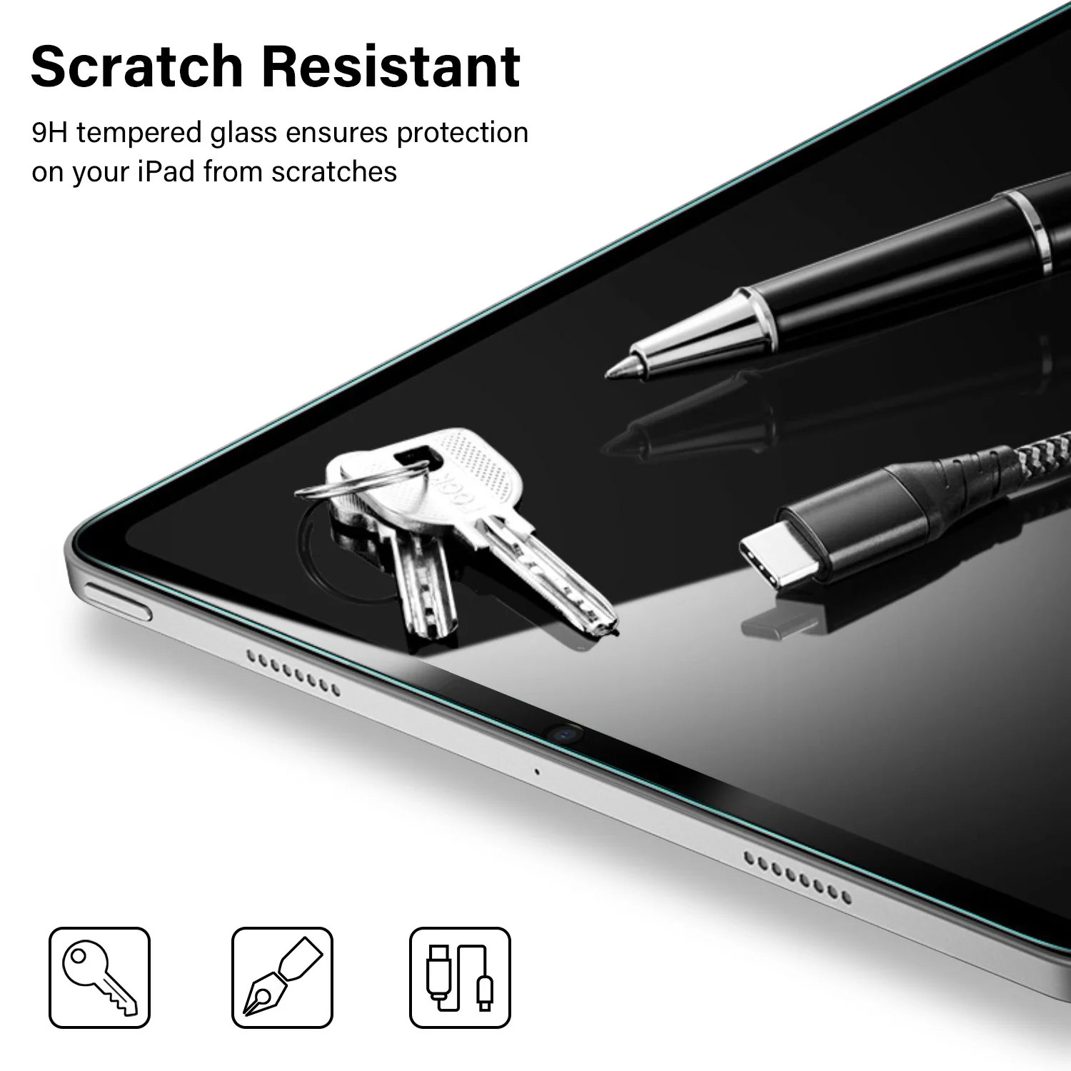 Tough On iPad A16 / iPad Air 11" 2024 / 2025 / 2026 Screen Protector Full Cover Tempered Glass - Image 7