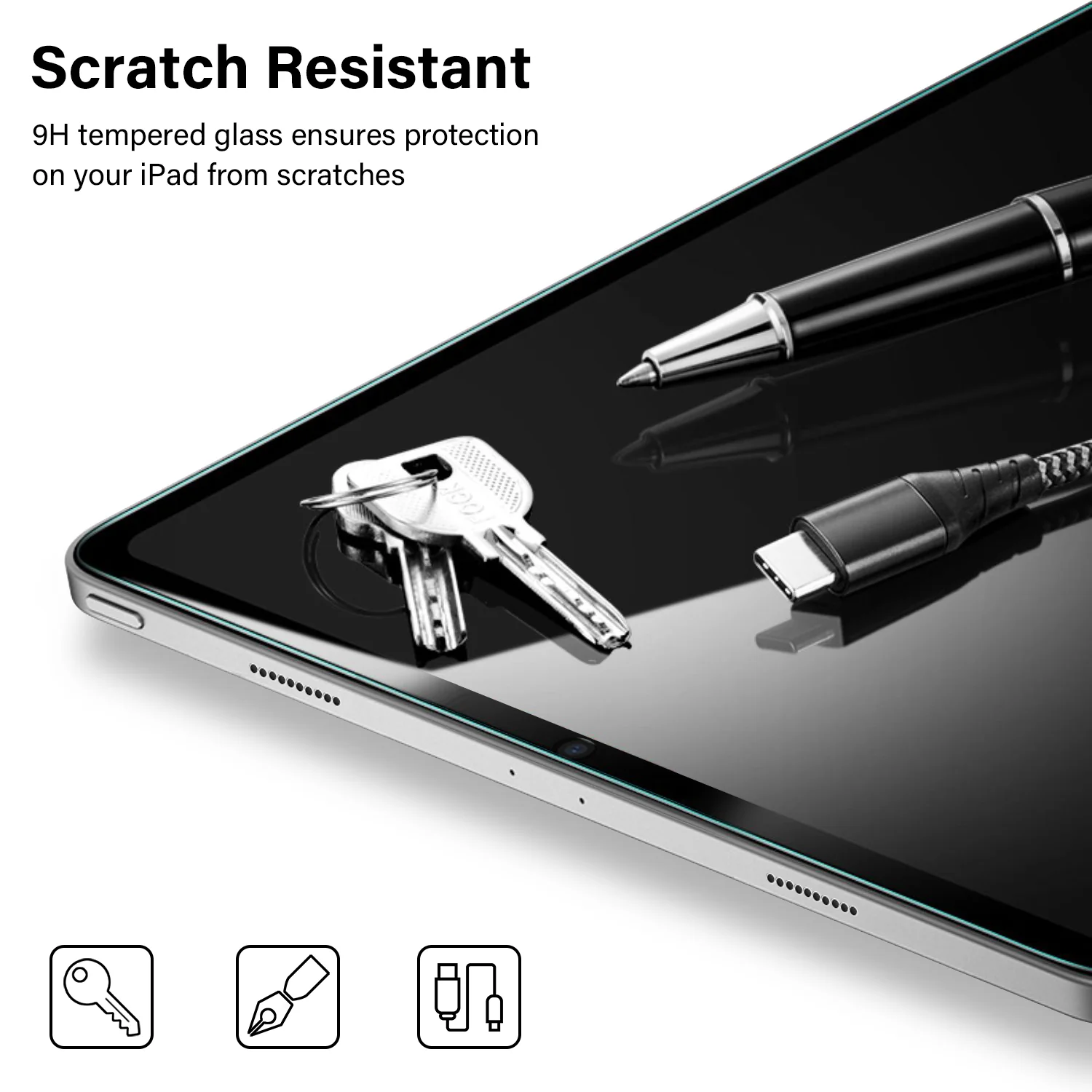 Tough On iPad Air 13" 2024 / 2025 / 2026 Screen Protector Full Cover Tempered Glass - Image 7