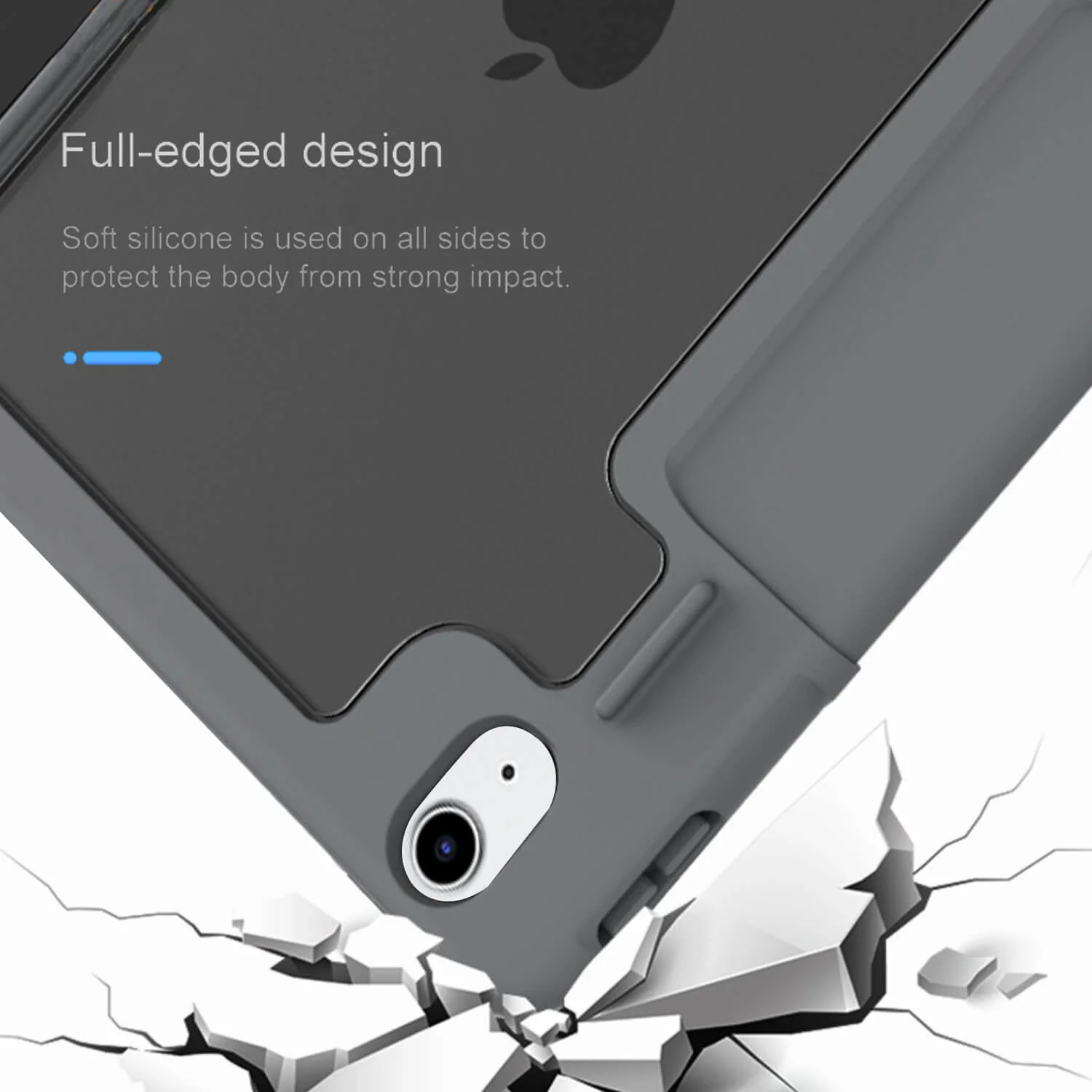 Tough On iPad Air 5 / Air 4 10.9" Case Smart Cover Clear Back Black - Image 3