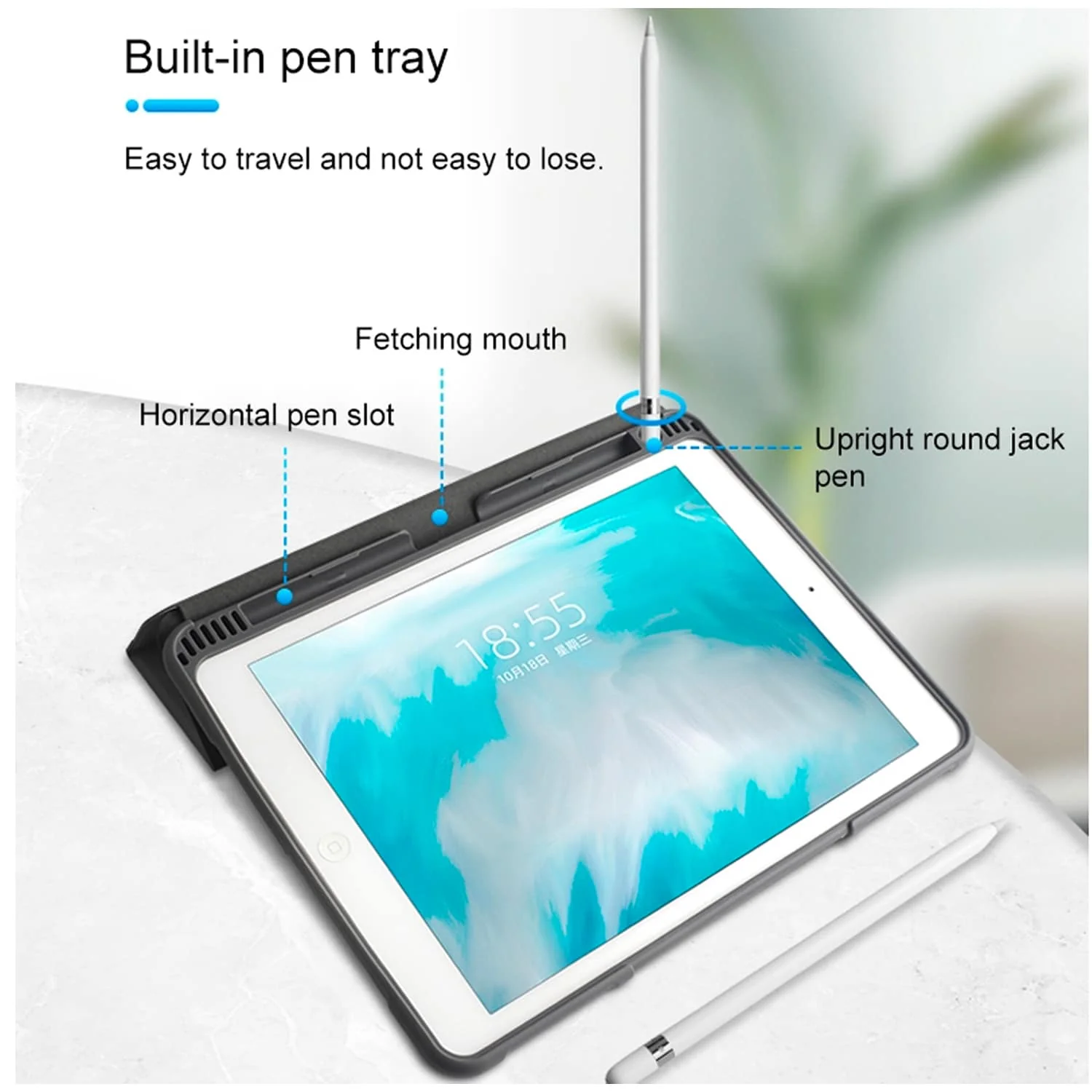 Tough On iPad Air 5 / Air 4 10.9" Case Smart Cover Clear Back Black - Image 8