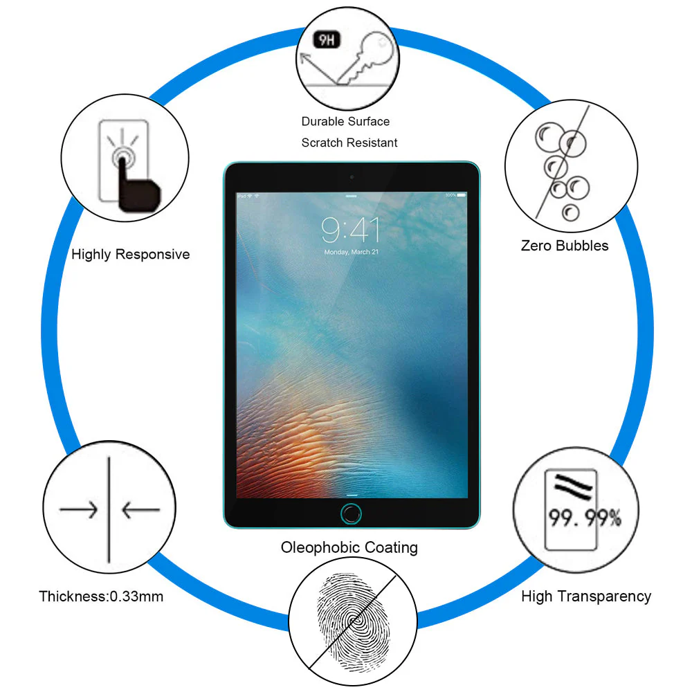 Tough On iPad Air / Air 2 9.7" Tempered Glass Screen Protector - Image 2