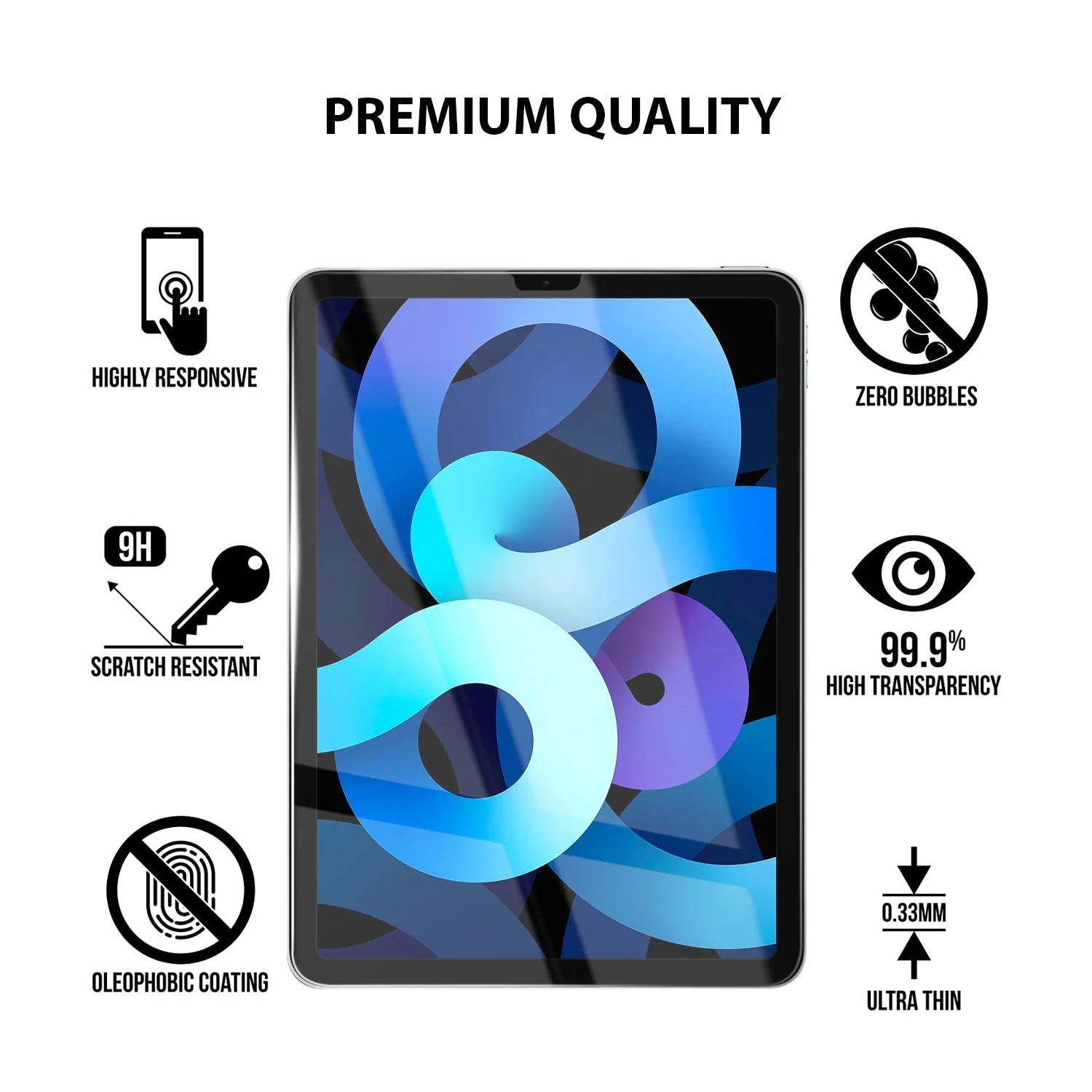 Tough on iPad Pro 2022 2021 2020 2018 11“  Screen Protector Tempered Glass Film - Image 5