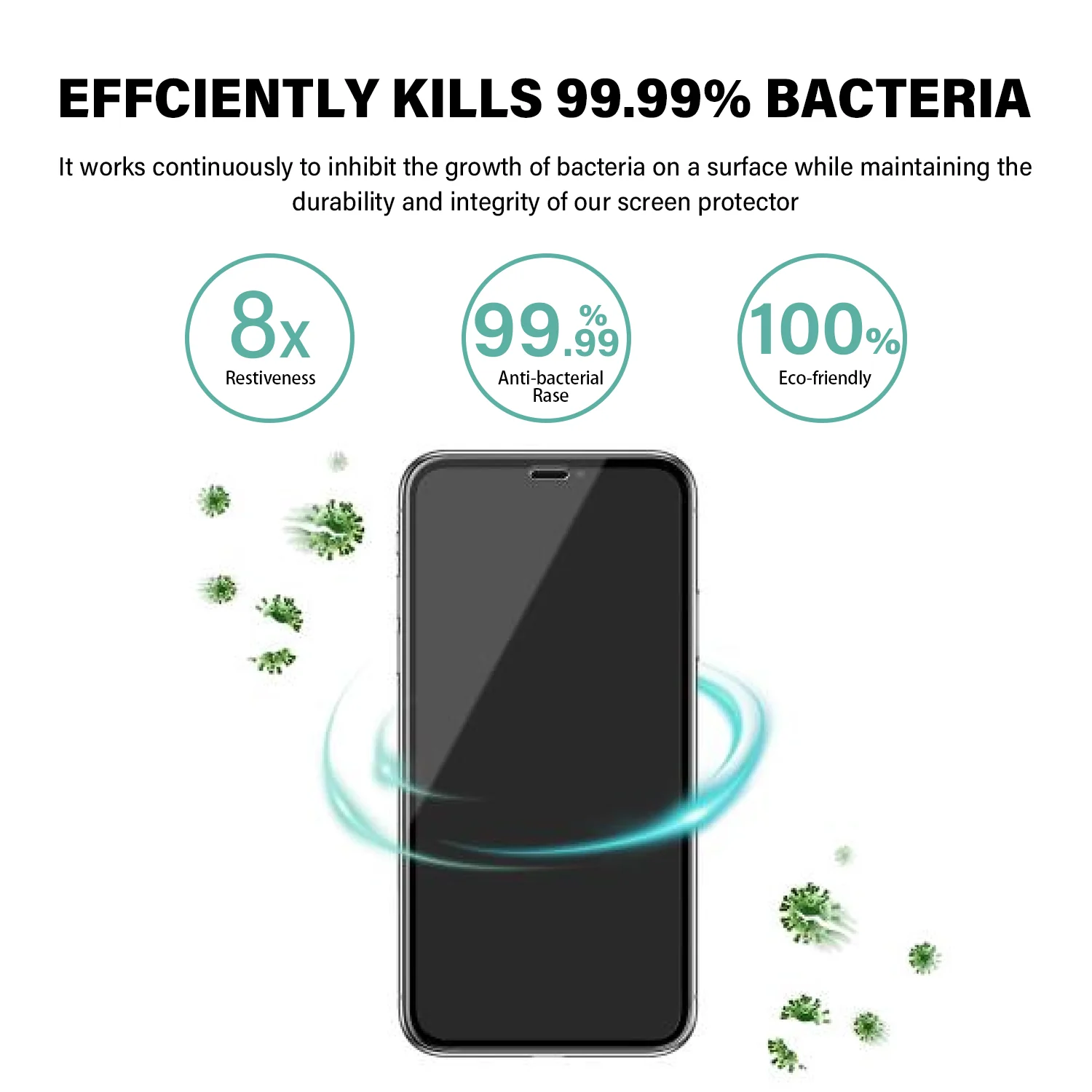 Tough on iPhone 11 Tempered Glass Screen Protector Antibacterial - Image 9